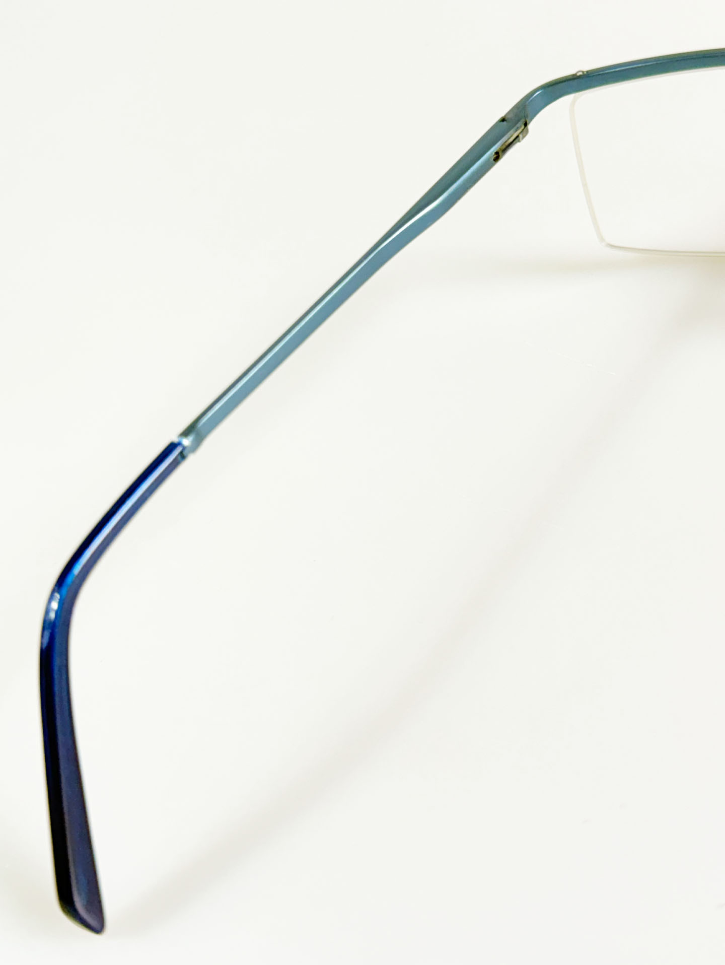 FRANCESCO SMALTO Blue Semi-Rimless Square Metal Glasses