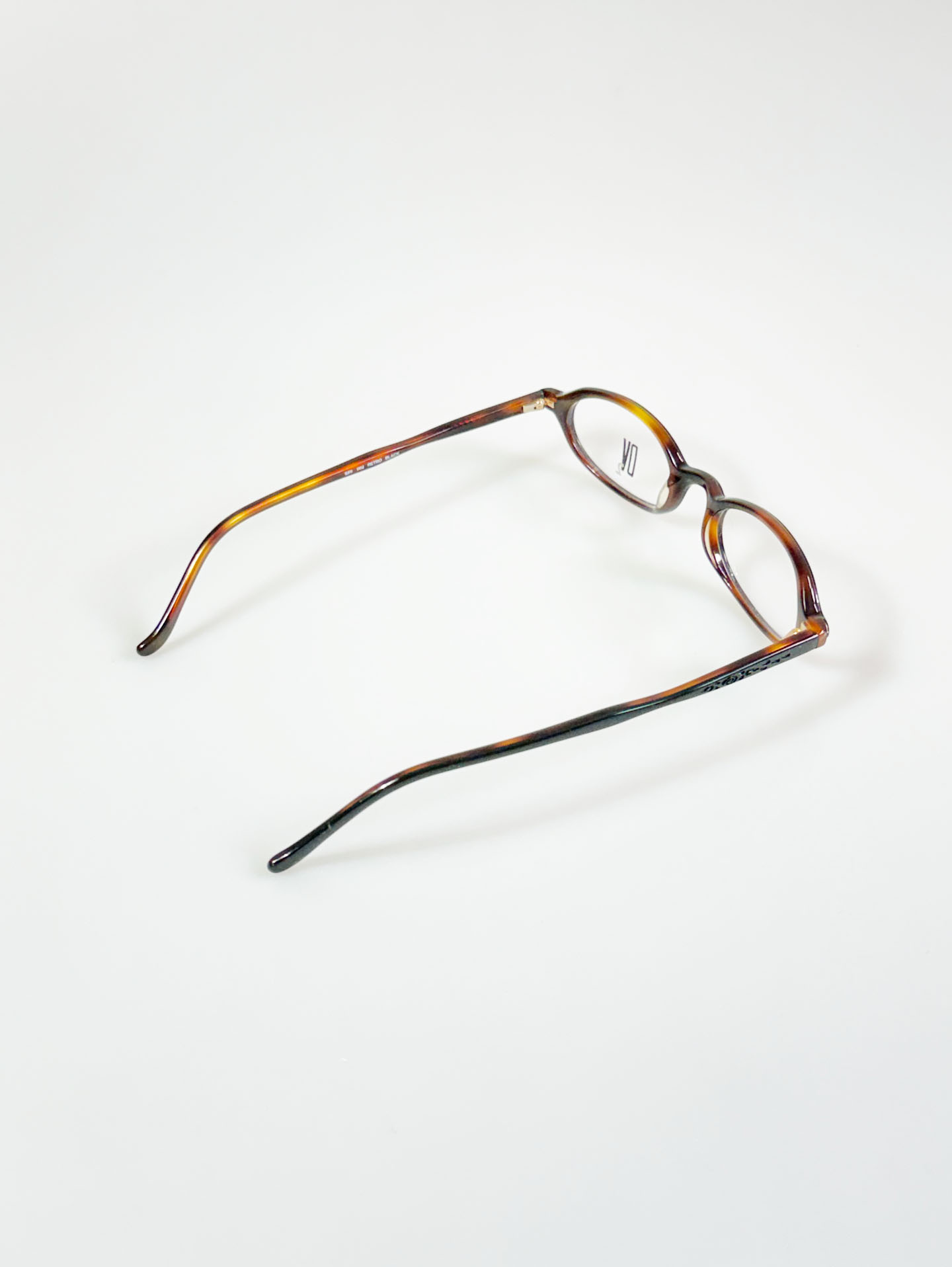 90's DEJAVU Slim Oval Black&Tortoise Horn-Rim Frame Glasses