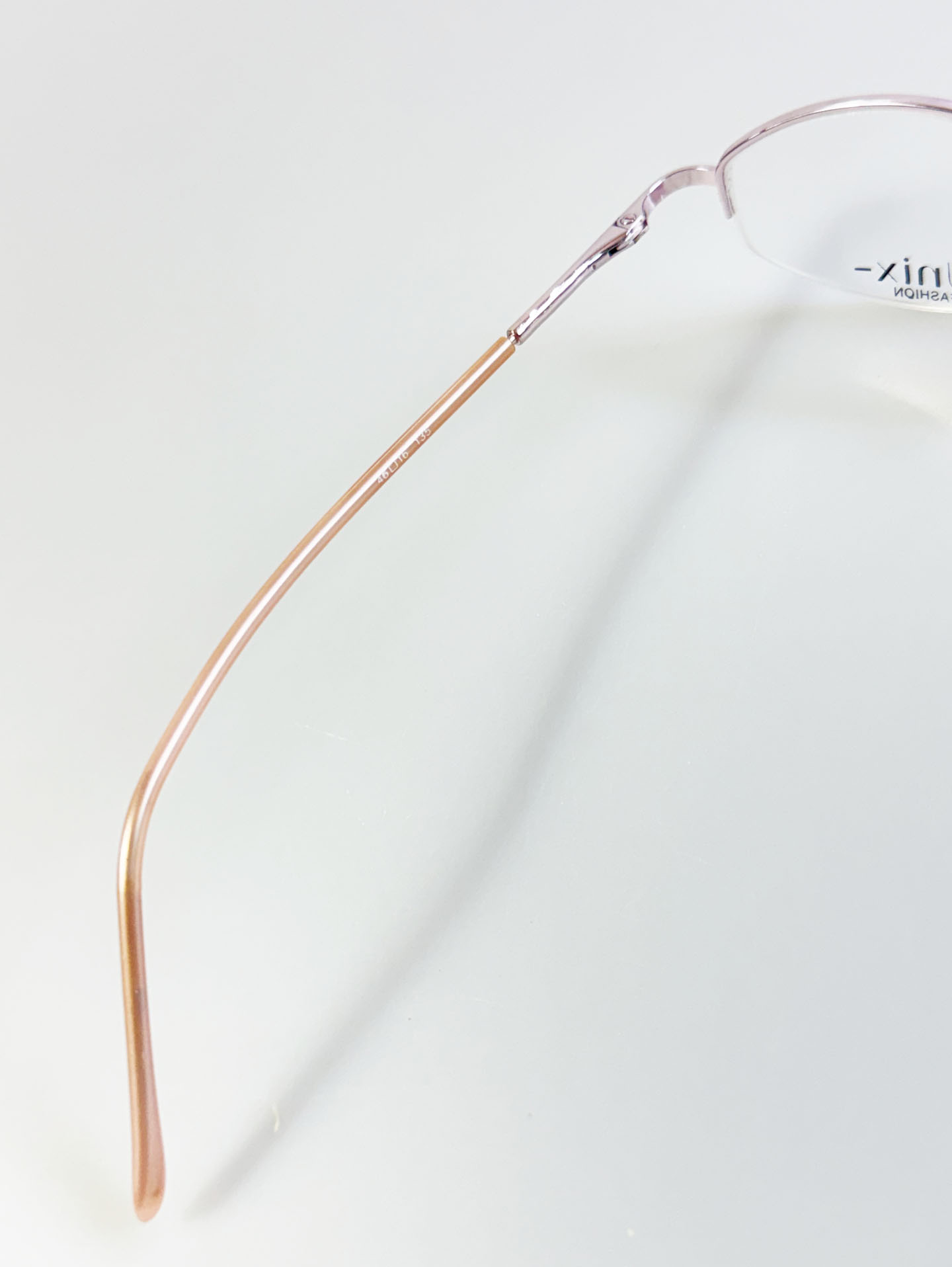 UNIX Light Pink Half-Rim Oval Metal Glasses
