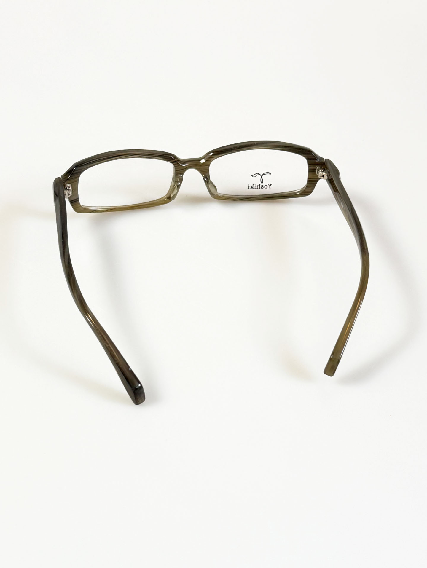 YOSHIKI Smoky Gray Marble Square Horn-Rim Glasses