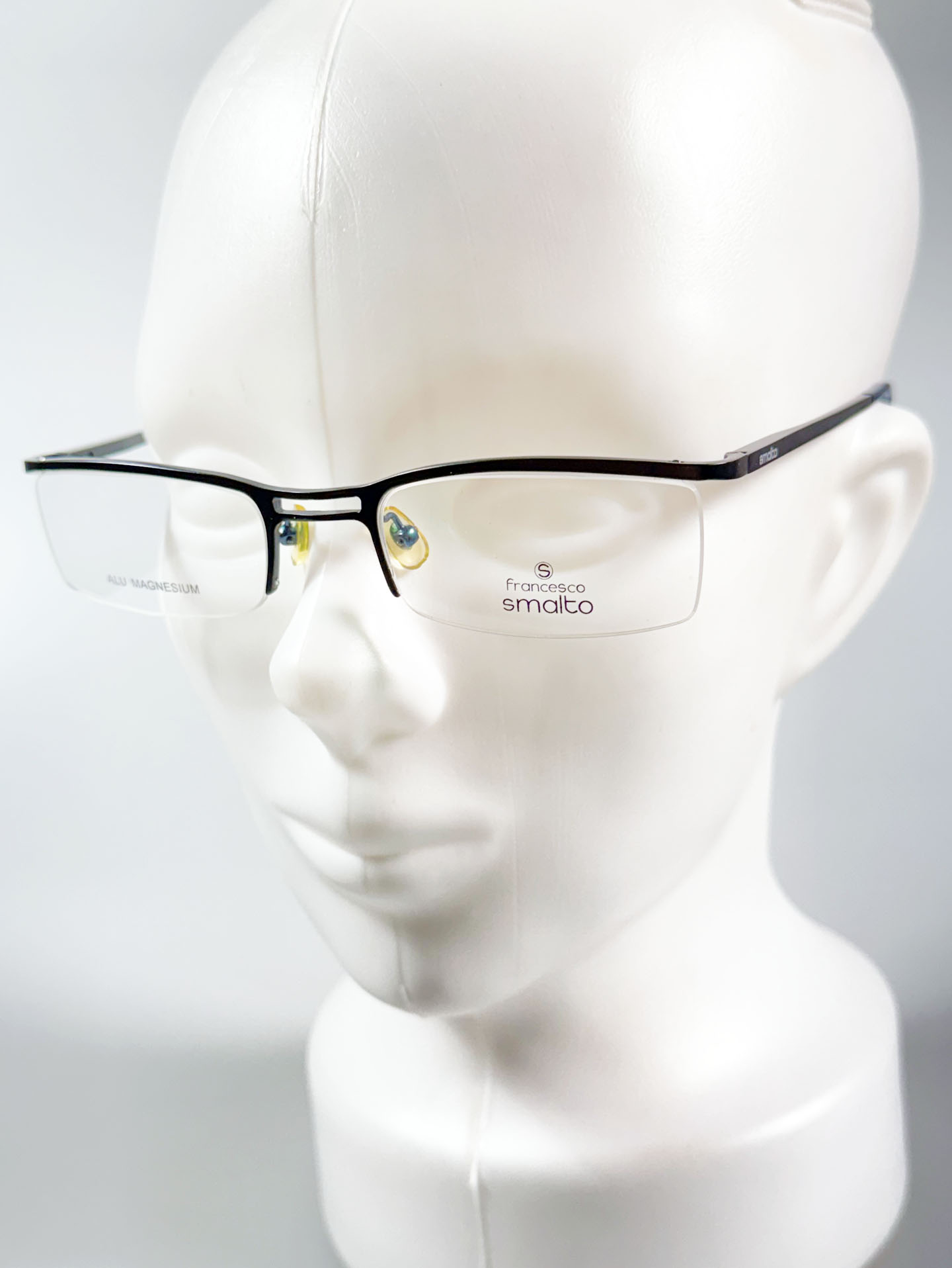 FRANCESCO SMALTO Black Square Half-Rim Glasses