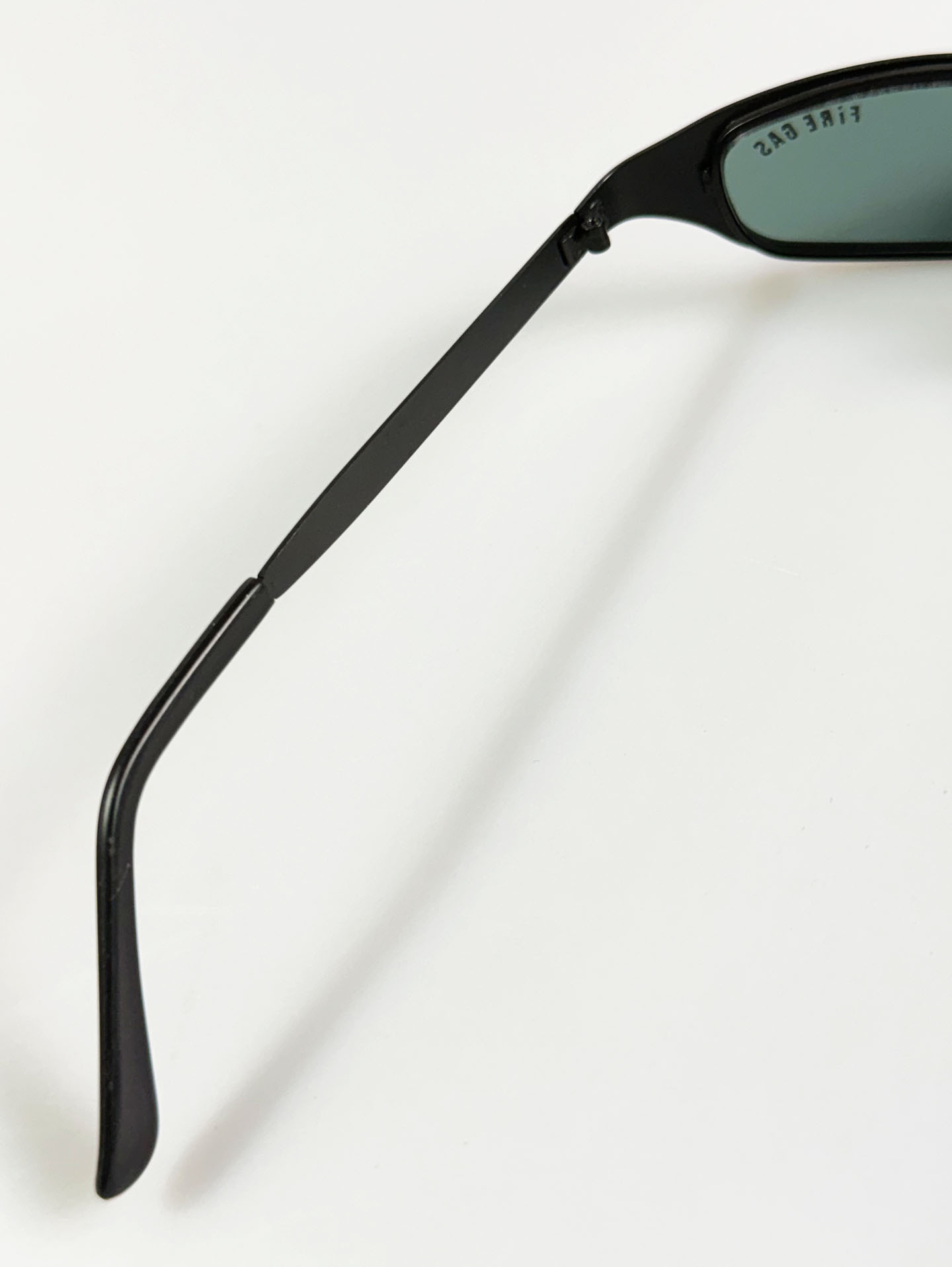 90's FIRE GAS Black Slim Square Metal Sunglasses