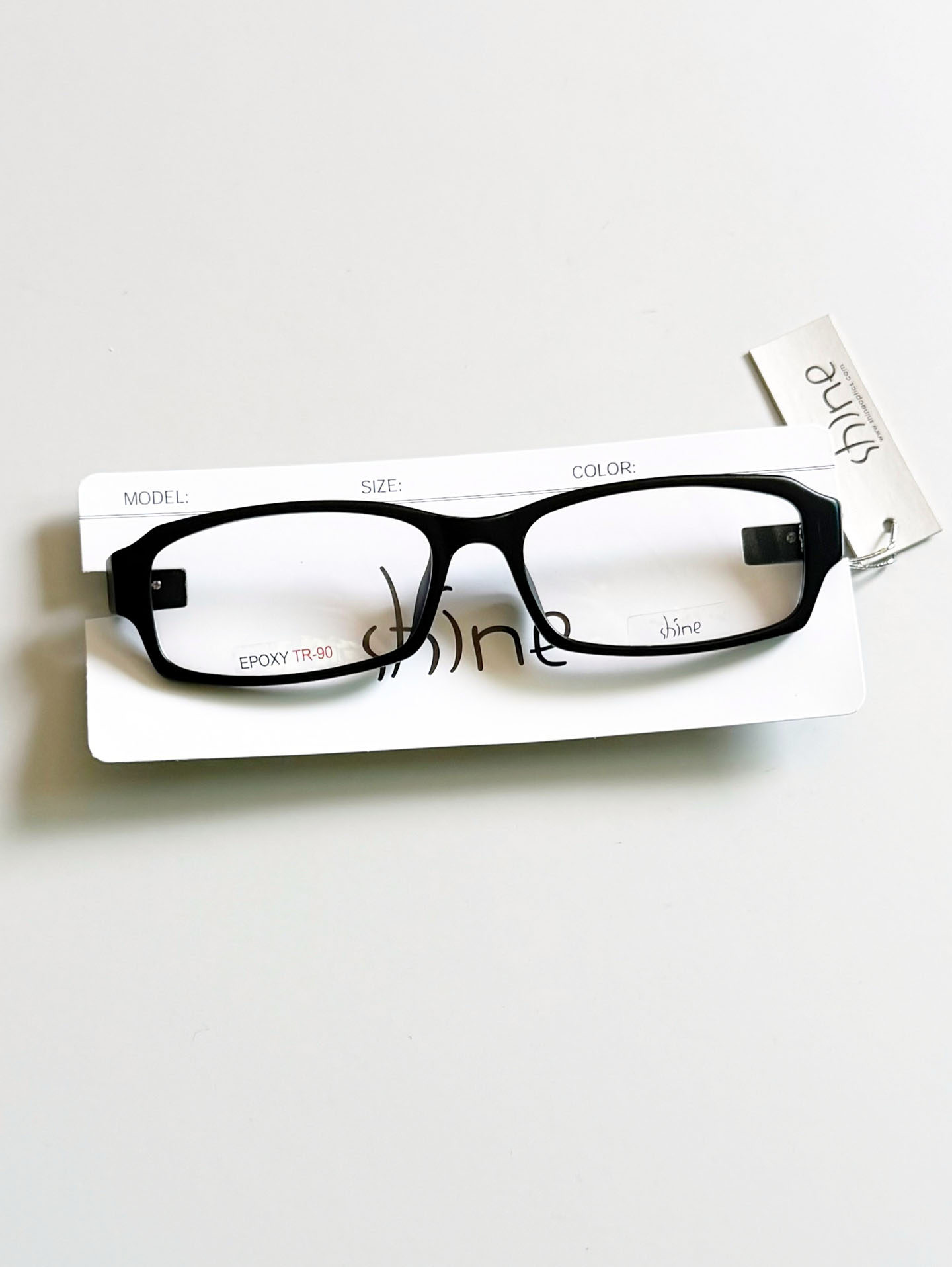 SHINE Matte Black Square Horn-Rim Glasses
