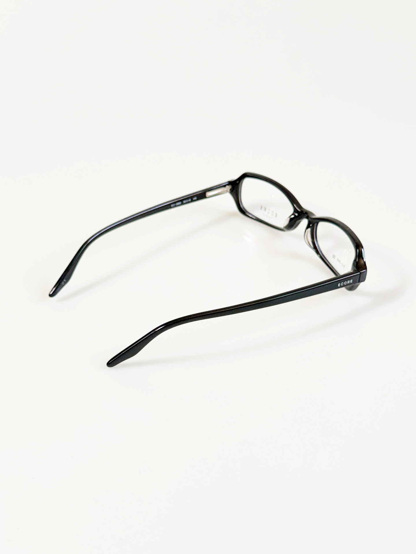 ECORE PARIS Black Slim Square Horn-Rim Glasses