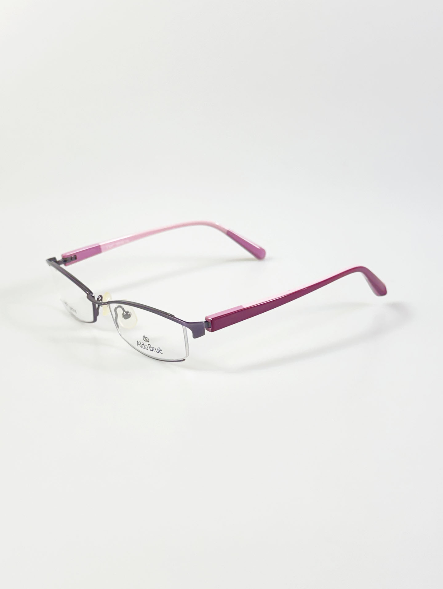 Aldo Brue Purple Slim Square Metal Glasses