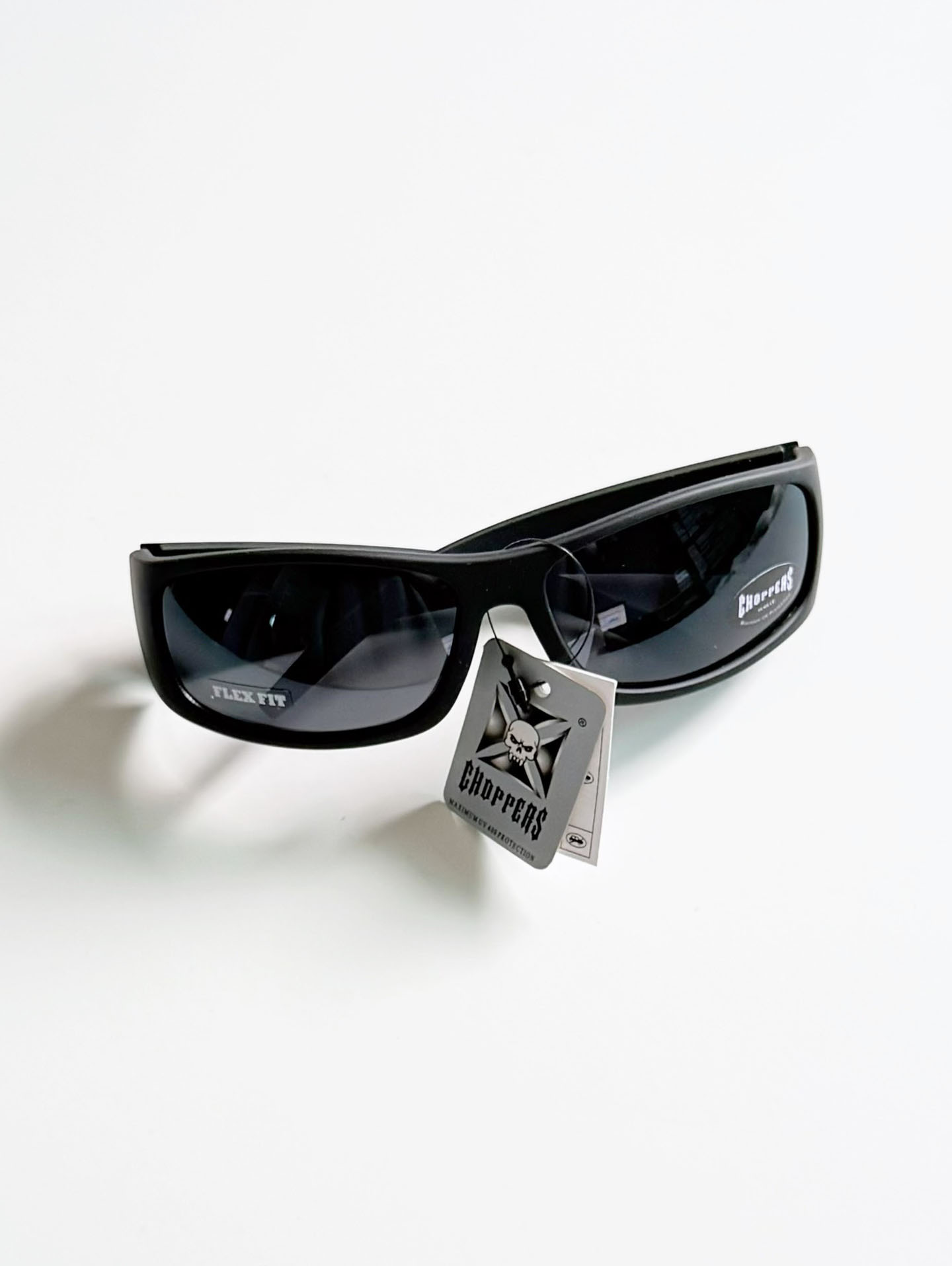 CHOPPERS Matte Black Wraparound Sports Sunglasses