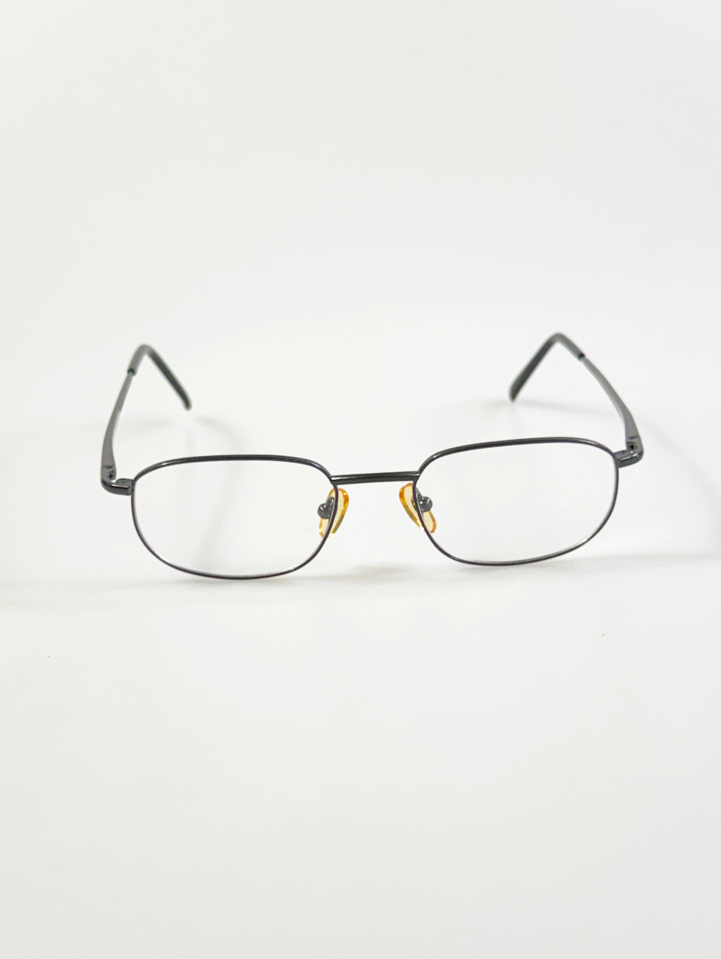 90's KALEIDO Charcoal Slim Oval Metal Glasses