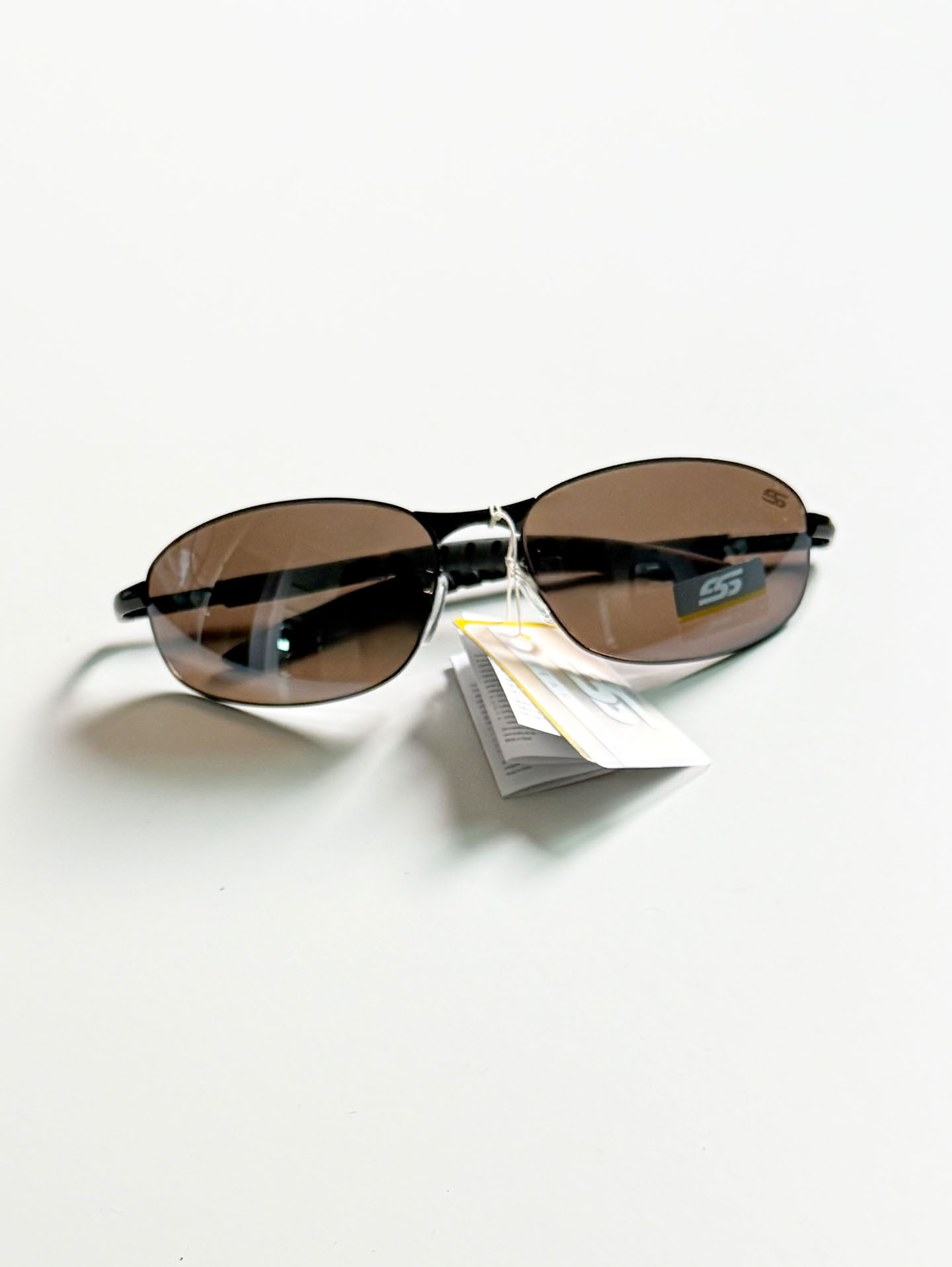 SS EYEWEAR Black Slim Square Metal Tint Sunglasses
