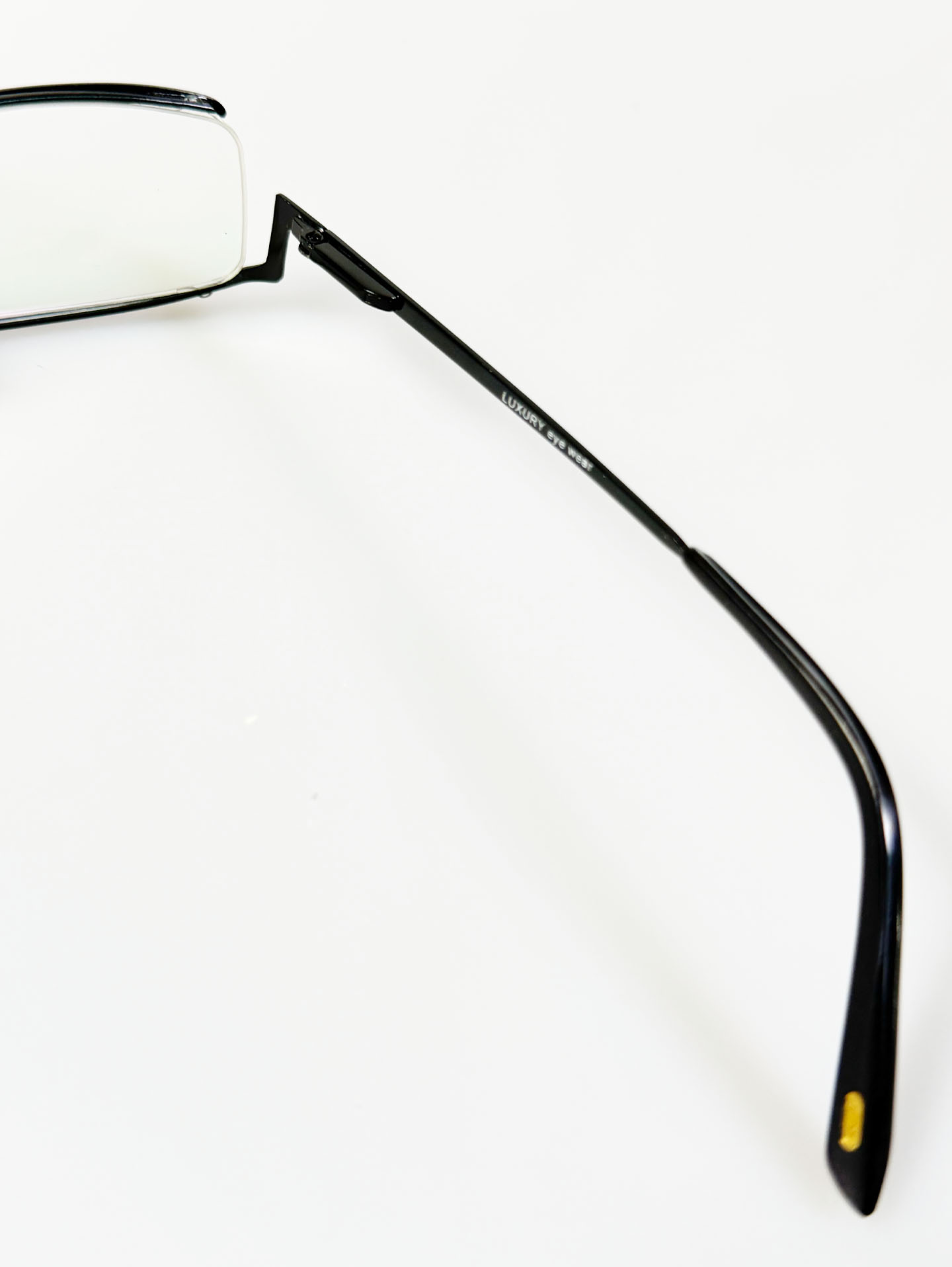 Luxury Occhiali Under-Rim Square Black Metal Frame Glasses