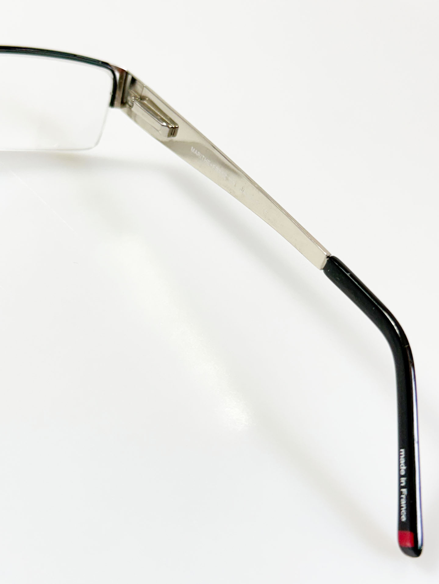 MARITHÉ + FRANÇOIS GIRBAUD Silver Semi-Rimless Square Metal Frame Glasses