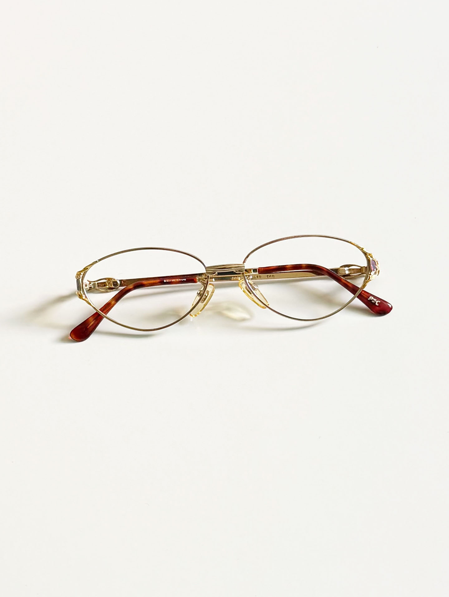 90’s P.S.C FASHION Gold Oval Metal Glasses