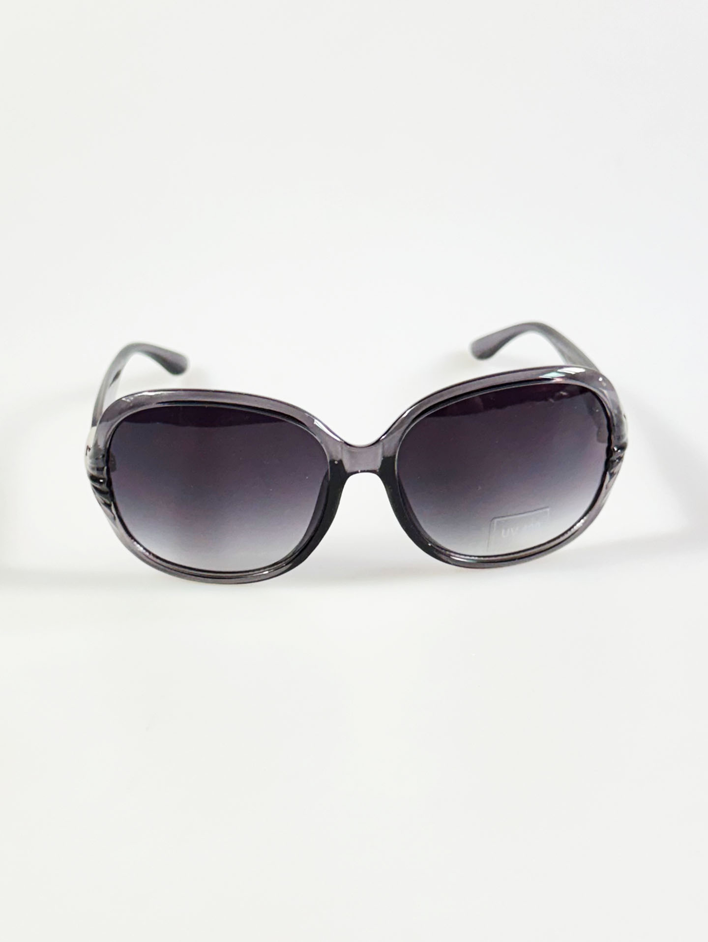 Smoky Gray Oversized Bold Oval Sunglasses