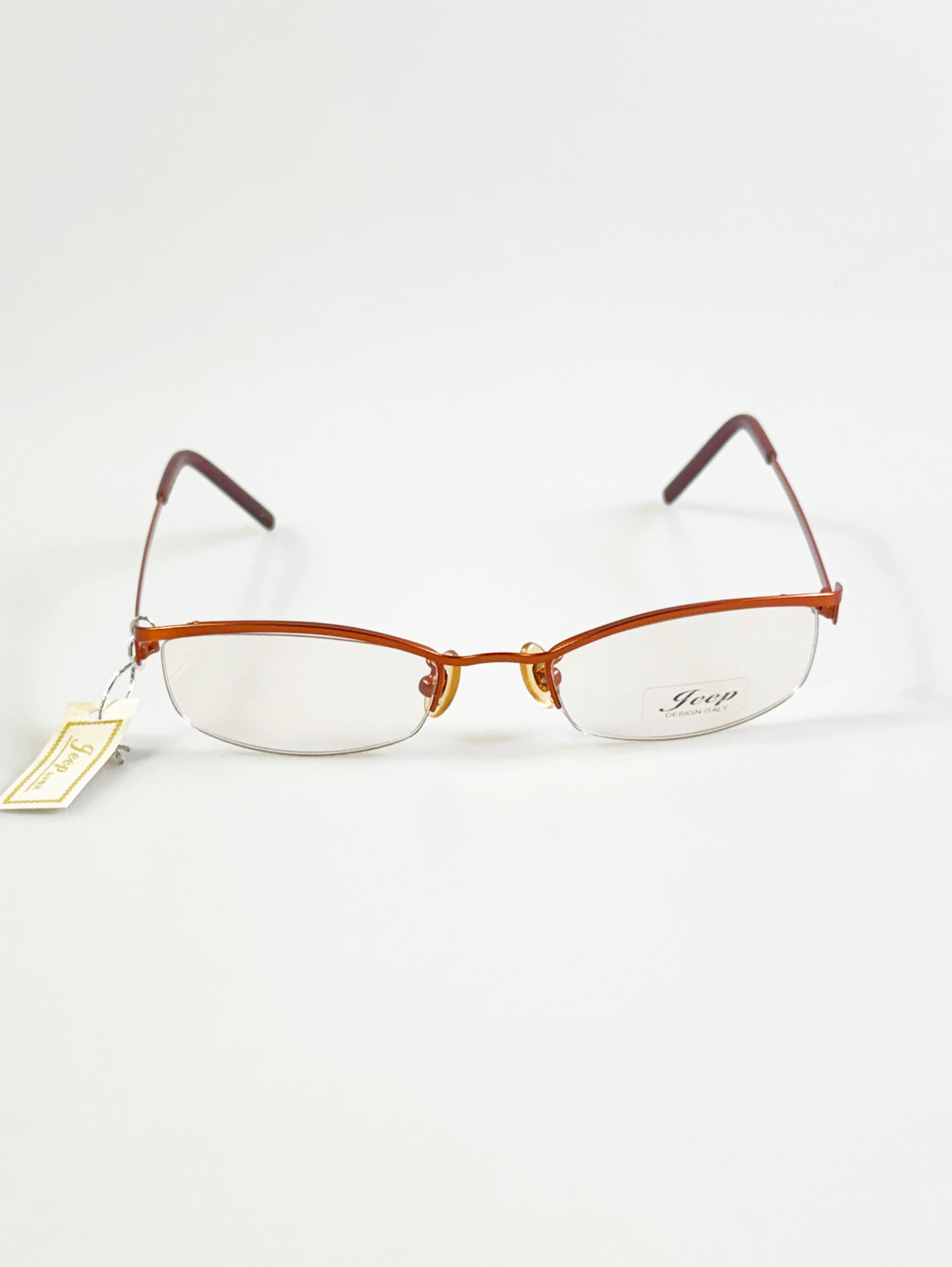 JEEP Orange Half-Rim Square Metal Glasses