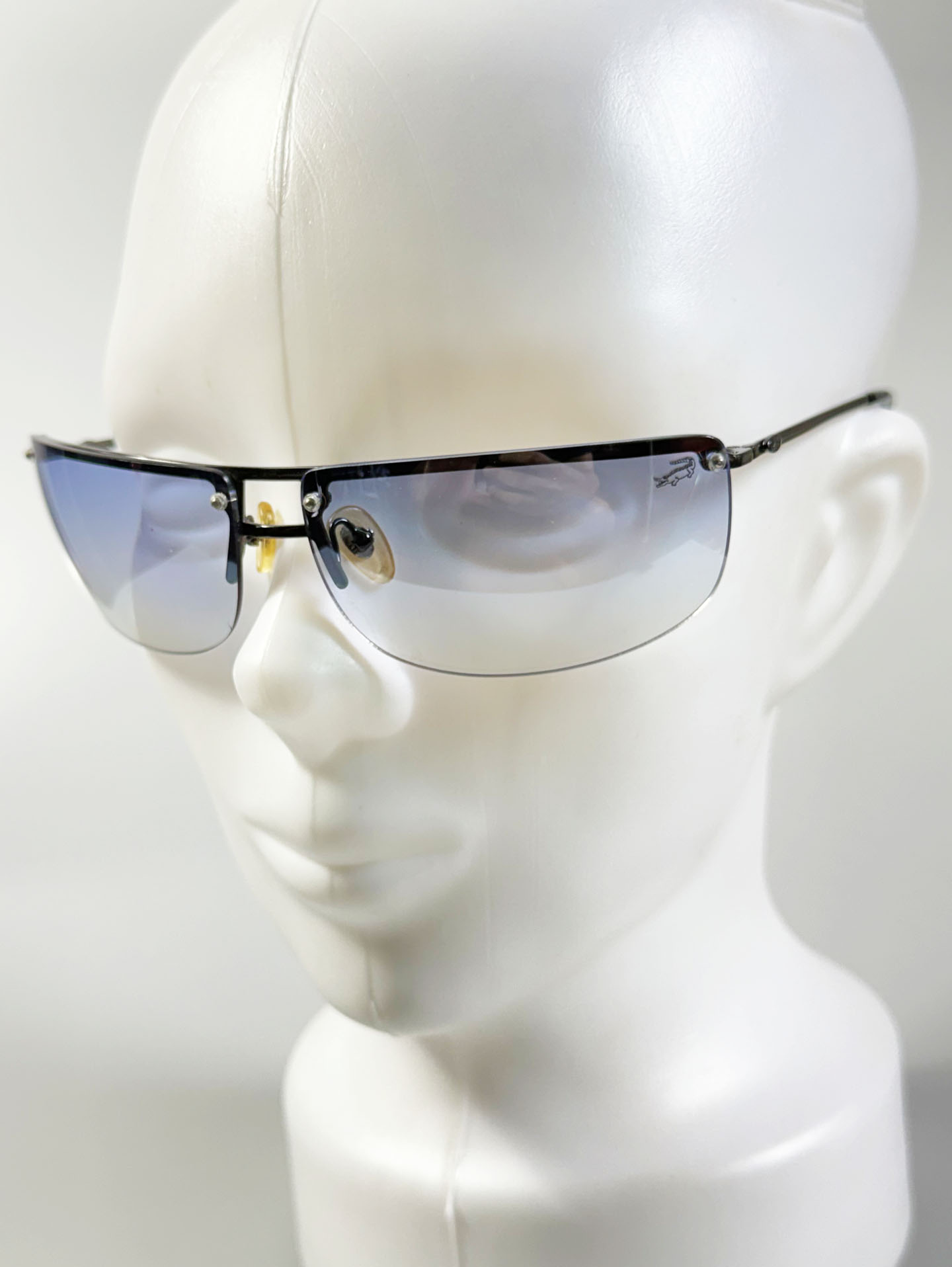 90's Cartelo Rimless Double Bridge Square Metal Tint Sunglasses