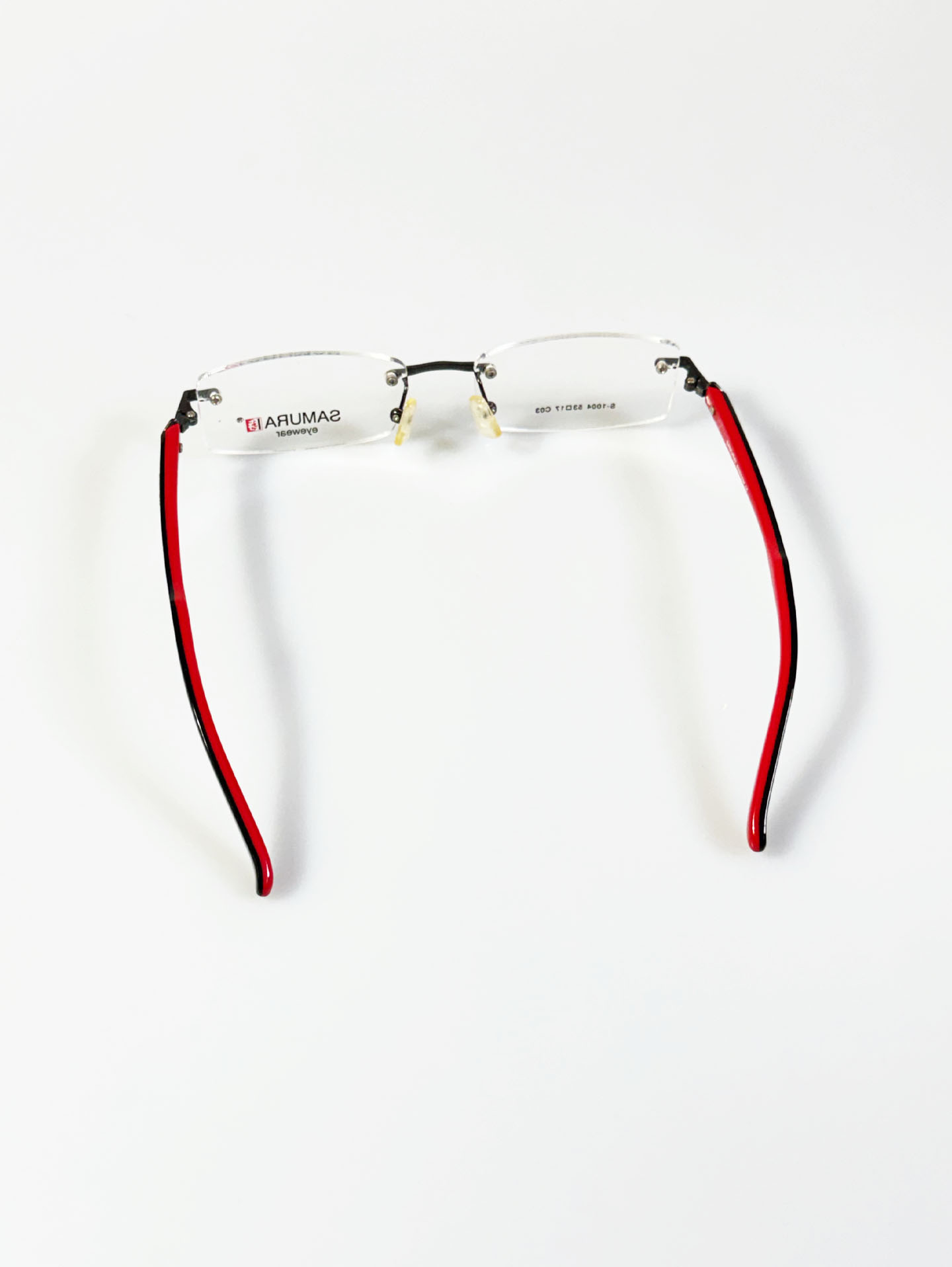SAMURAI Eyewear Rimless Square Titanium Metal Frame Glasses