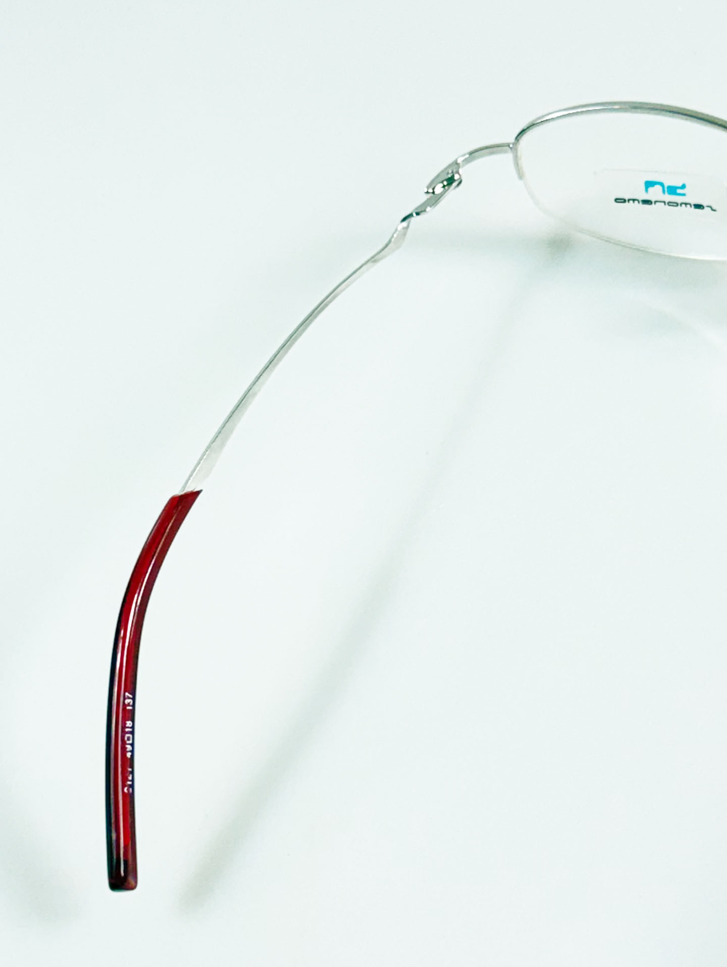 SEMONEMO Silver Semi-Rimless Oval Metal Glasses