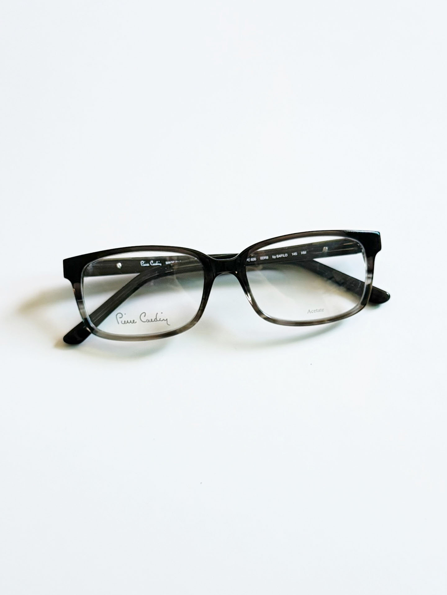 Pierre Cardin Smoke Grey Square Horn-Rim Frame Glasses