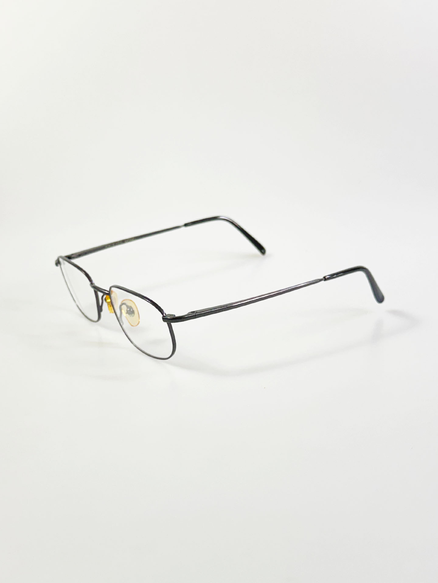 90's KALEIDO Charcoal Slim Oval Metal Glasses