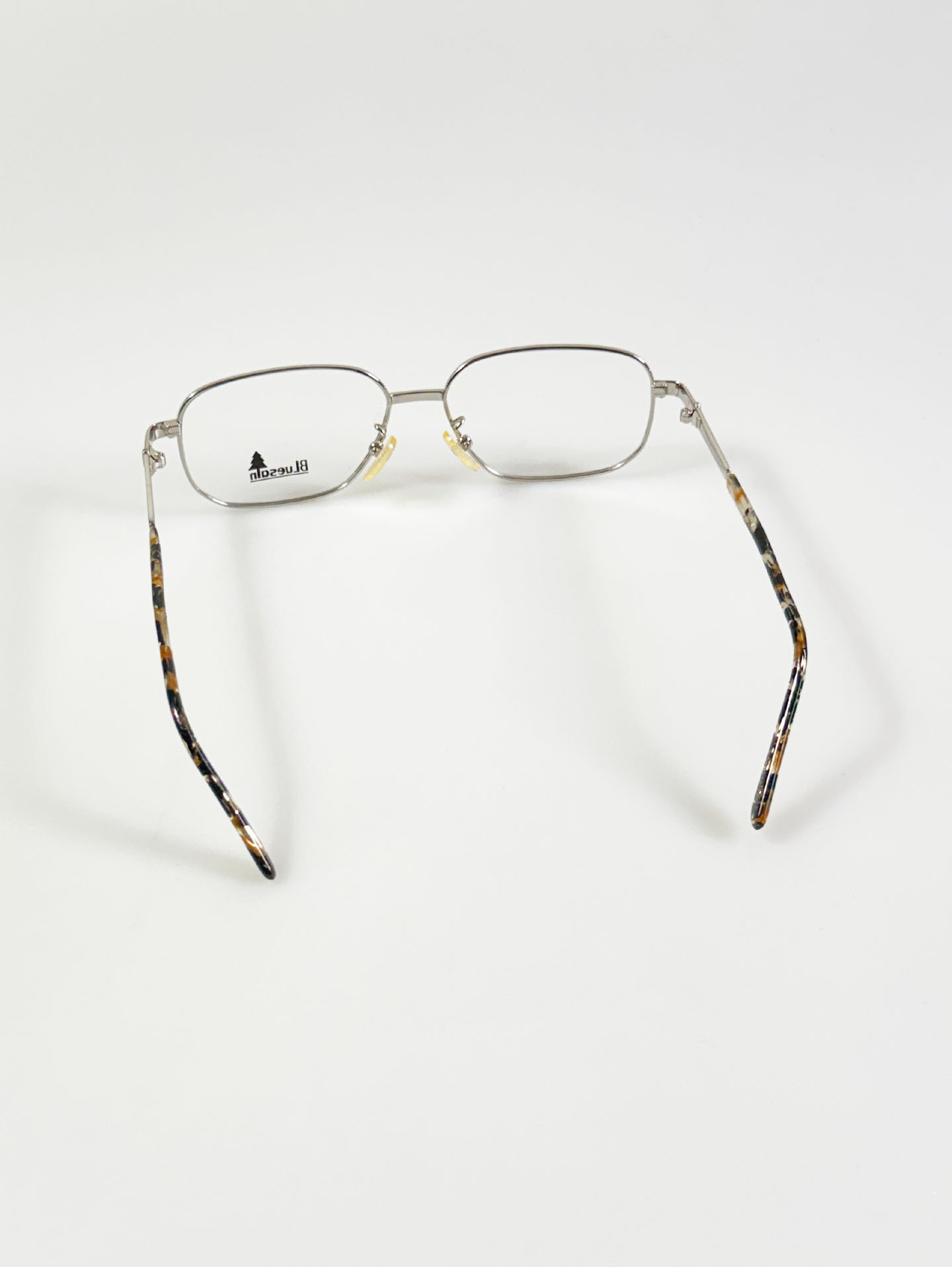 90's BLUESAIN Silver Slim Square Metal Glasses