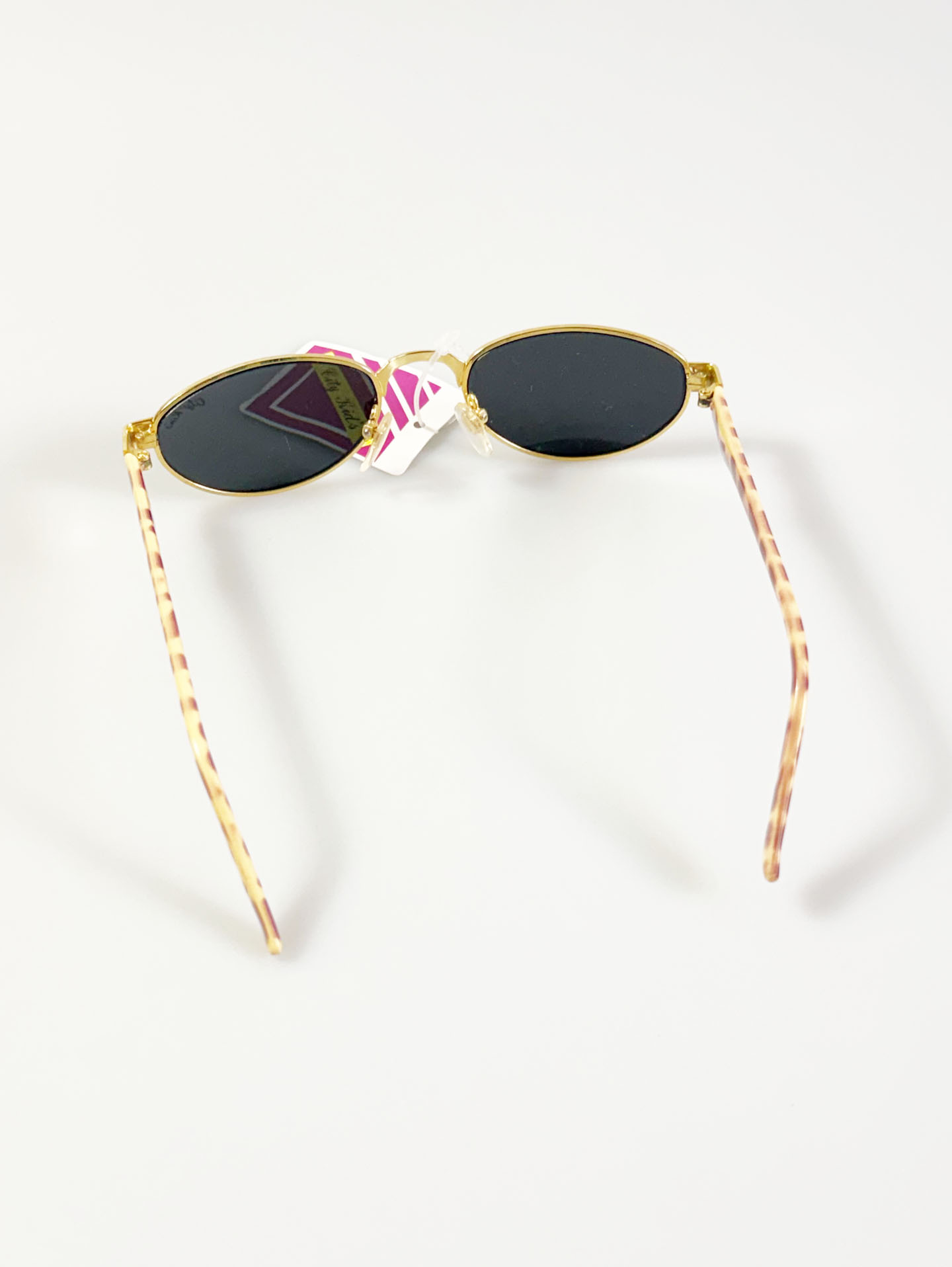 90's CITY KIDS Gold Slim Oval Metal Sunglasses