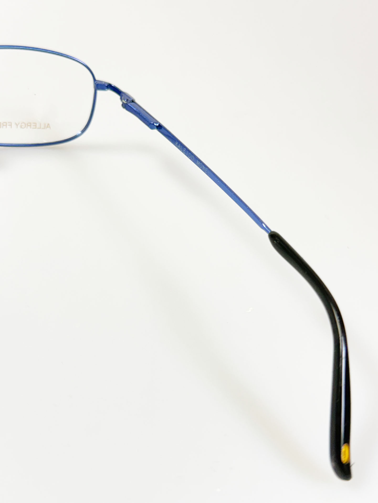 90's KALEIDO Blue Slim Square Metal Frame Glasses