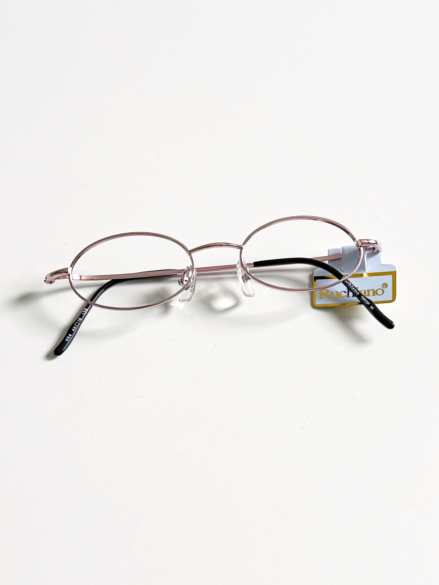 RUCHIANO Pink Slim Oval Metal Frame Glasses