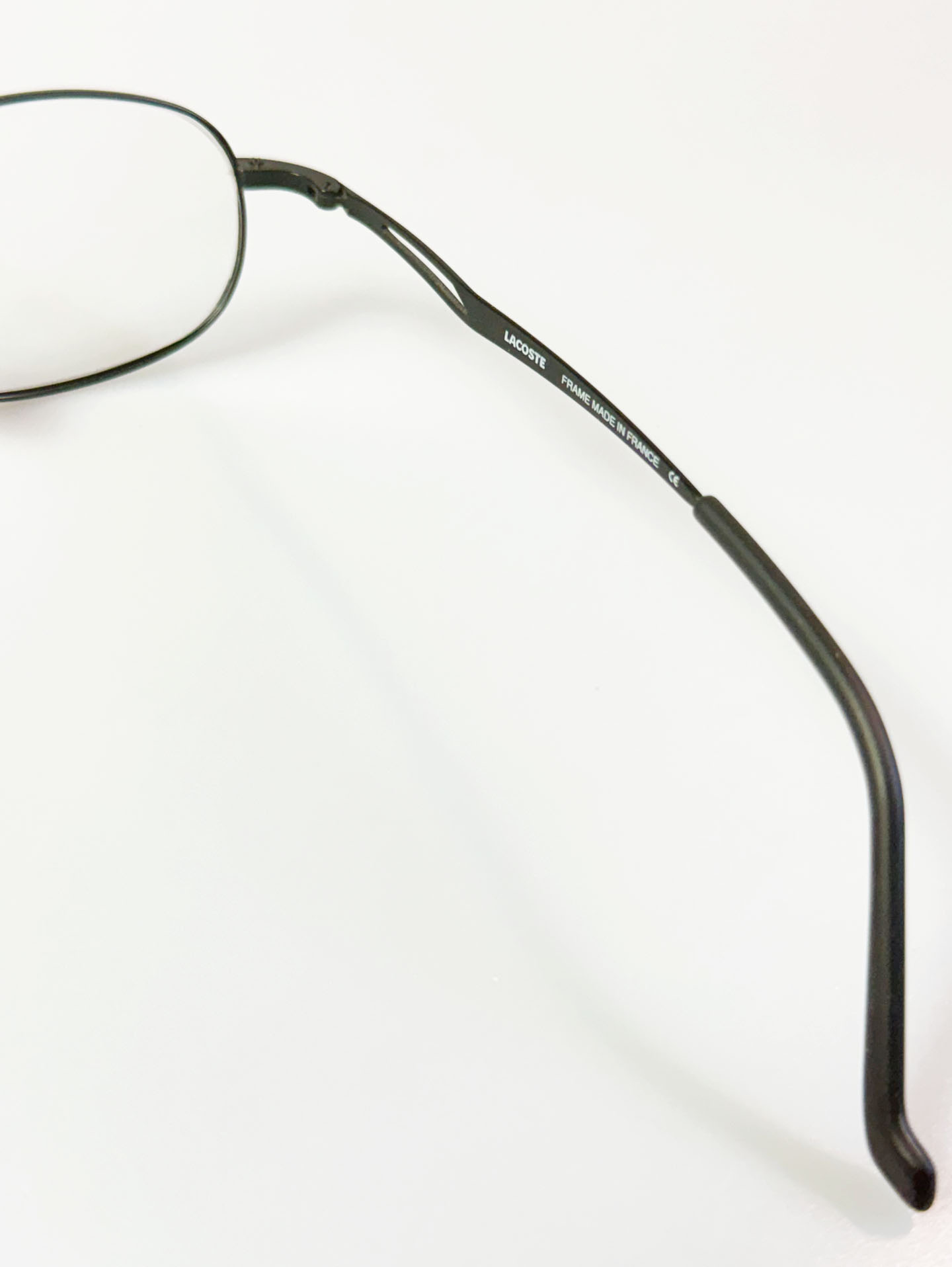 90’s LACOSTE Slim Oval Matte Black Metal Glasses