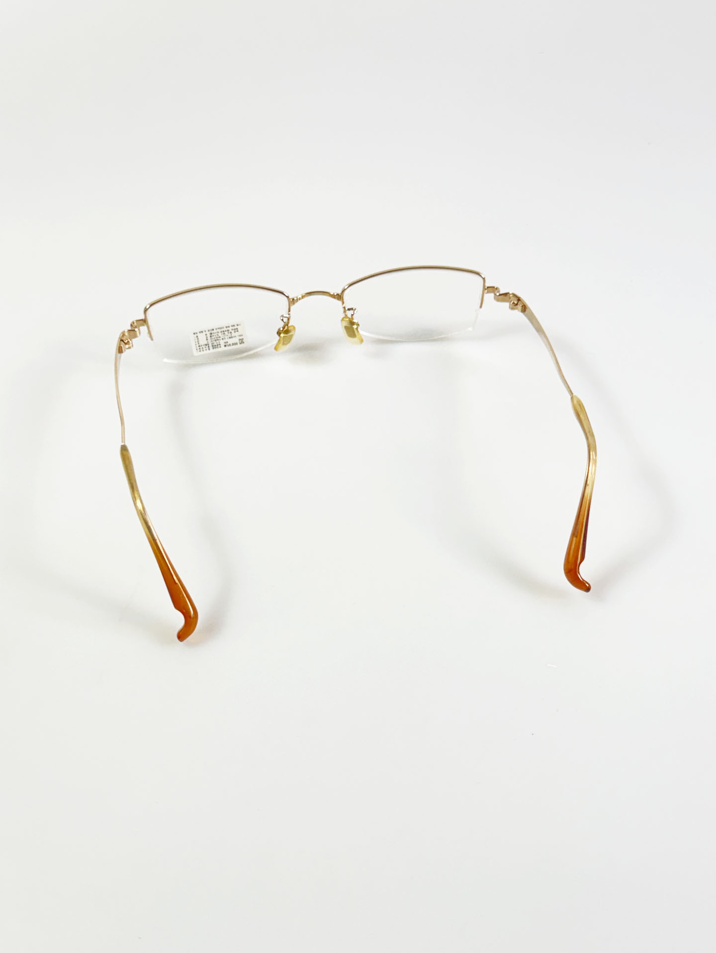 EPILOGUE Gold Half-Rim Square Metal Frame Glasses