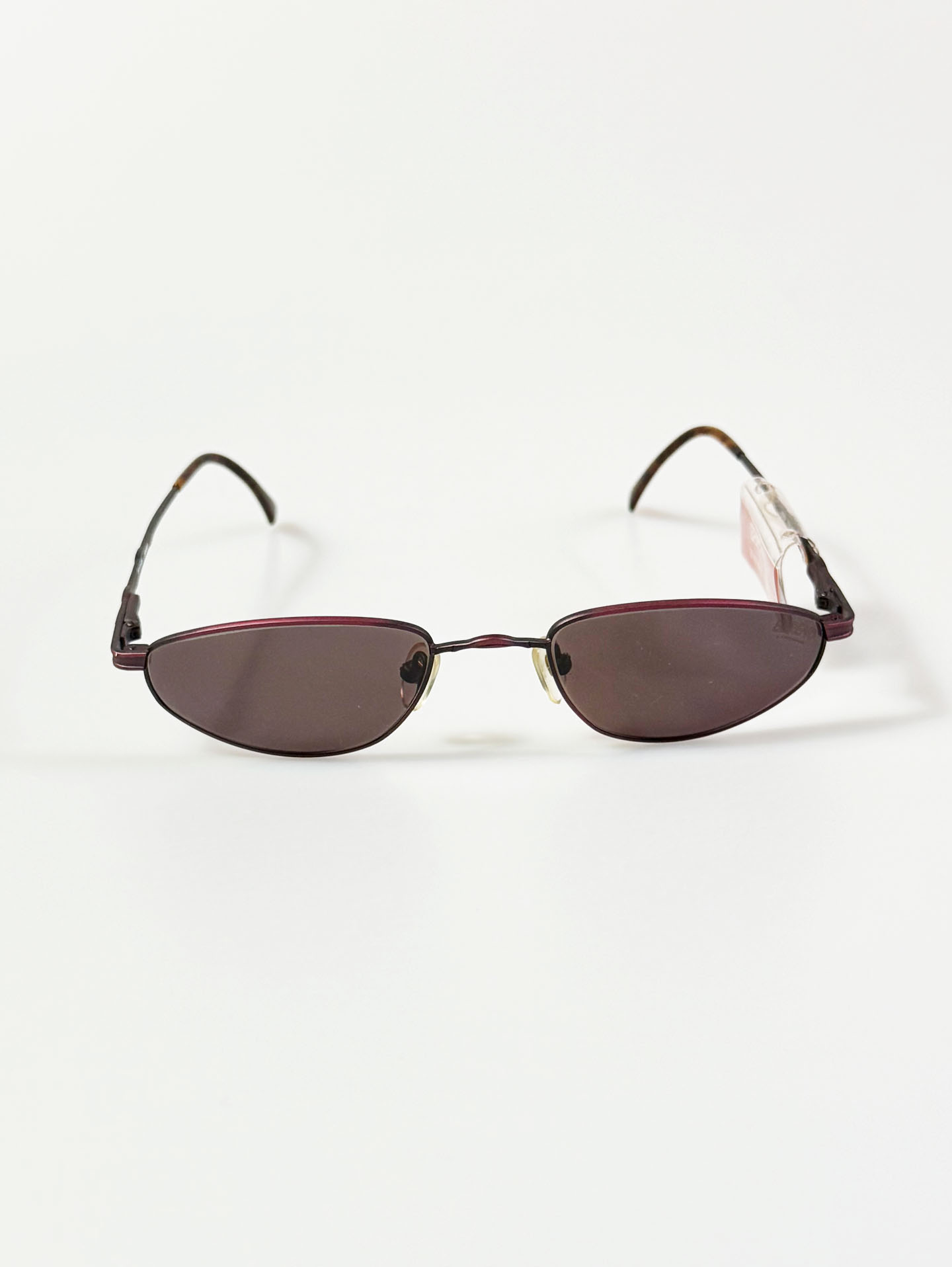 90’s SERENO Slim Oval Deep Purple Tone Metal Sunglasses