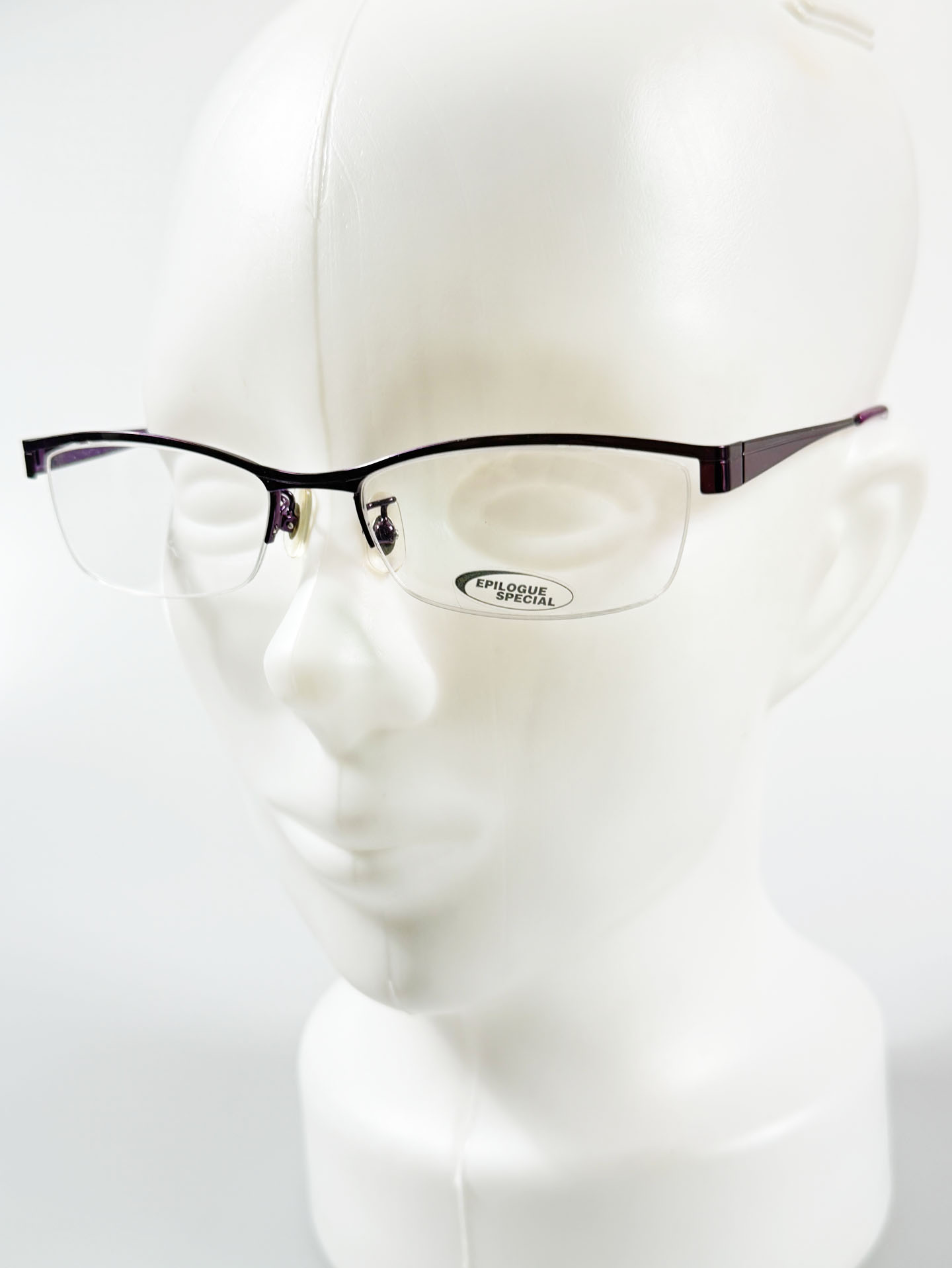 EPILOGUE Purple Semi-Rimless Square Metal Frame Glasses