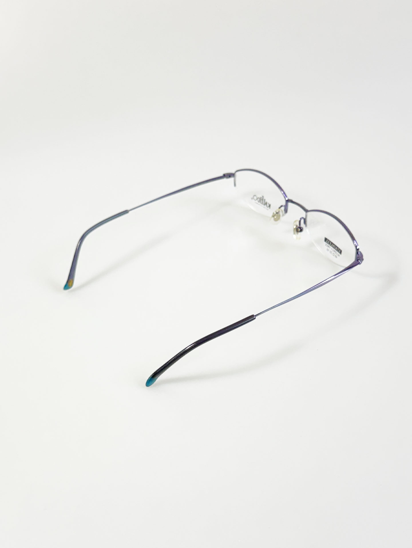 KALEIDO Purple Oval Half-Rim Metal Glasses