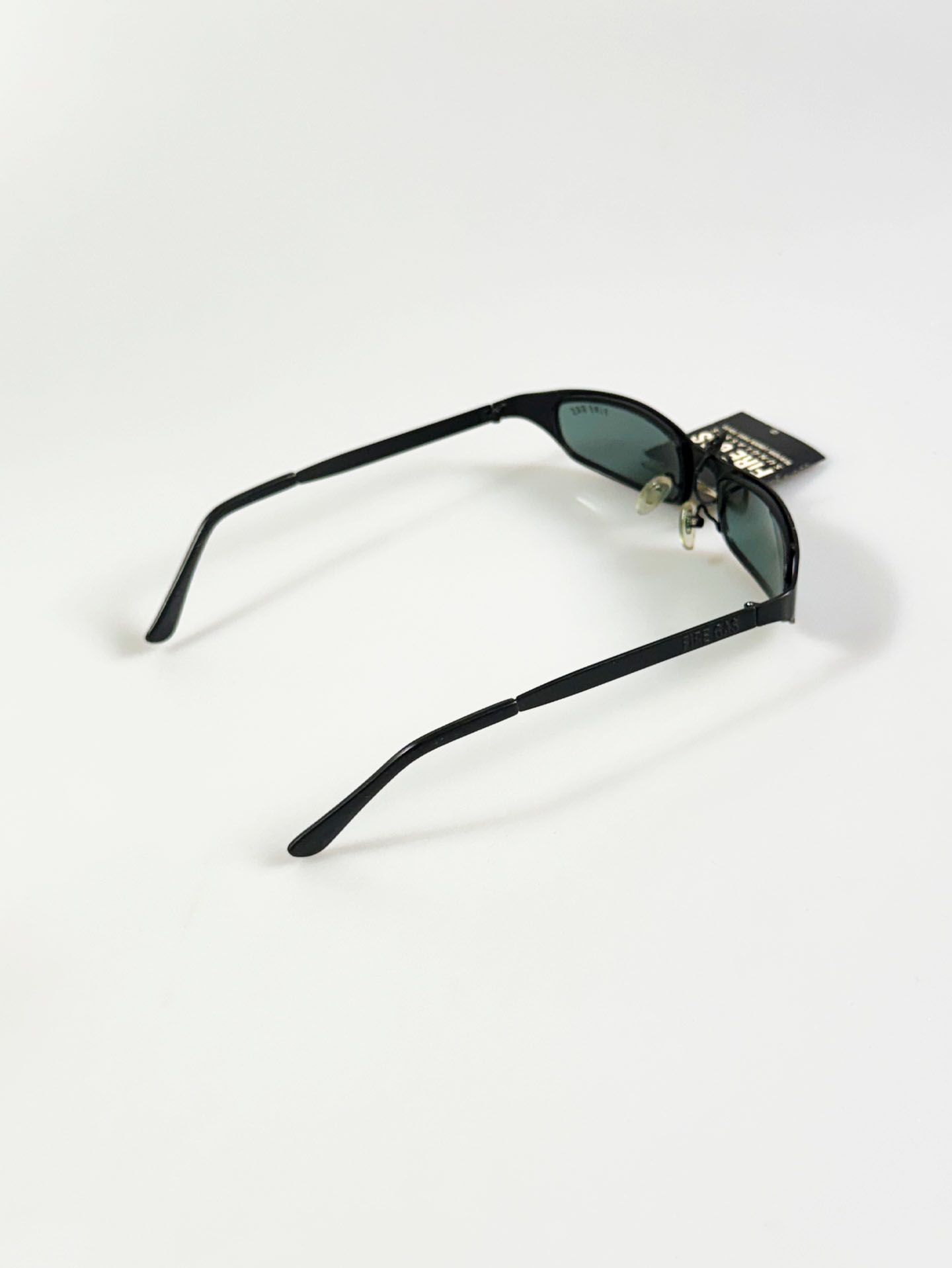 90's FIRE GAS Black Slim Square Metal Sunglasses