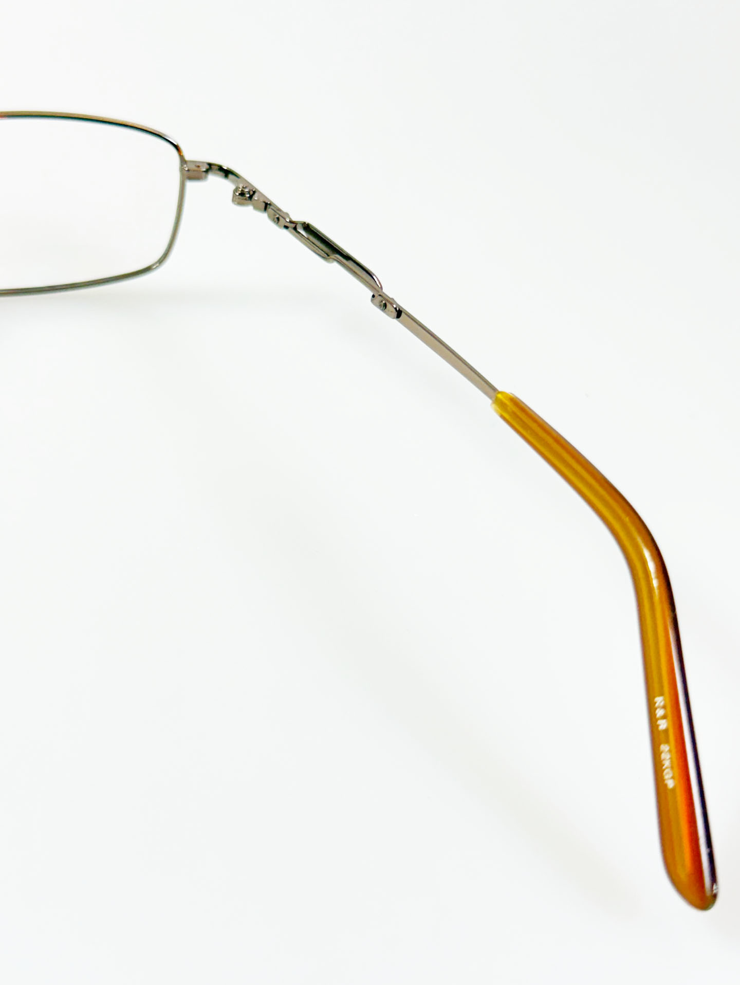 R&B Eyewear Brown Slim Square Metal Frame Glasses