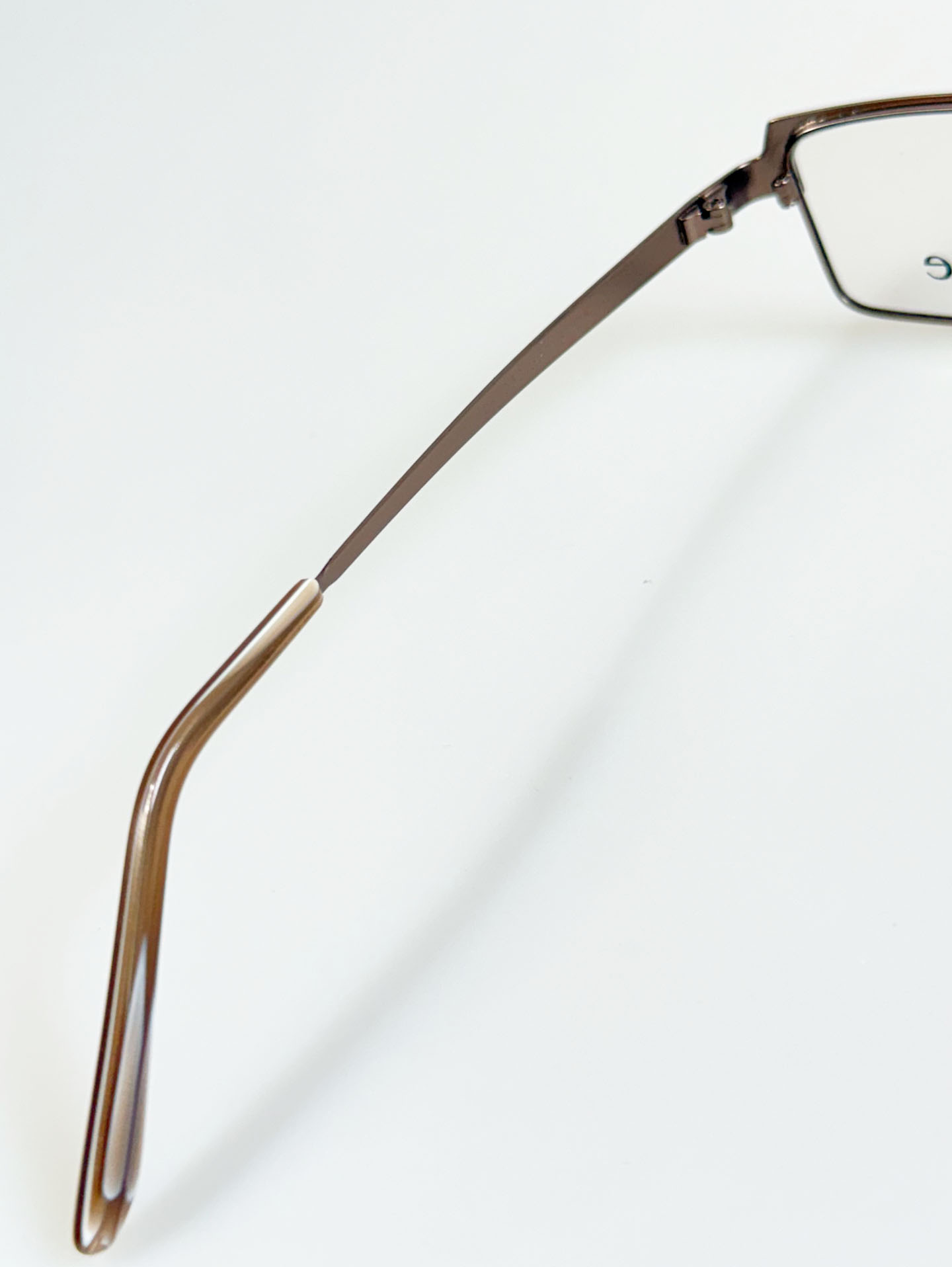 LUCE ITALY Brown Square Browline Metal Frame Glasses