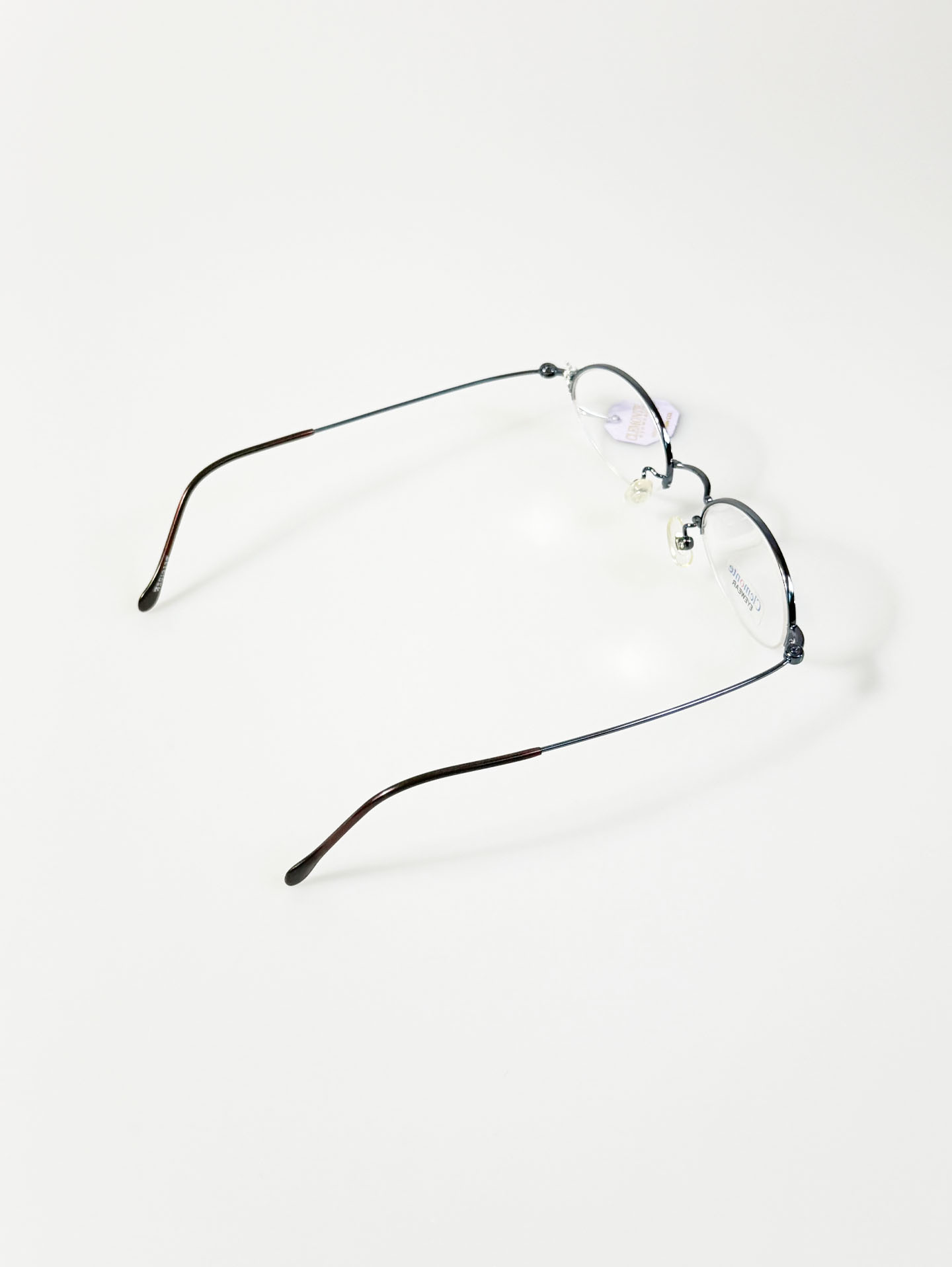 Clemonte Slim Oval Semi-Rimless Metal Frame Glasses