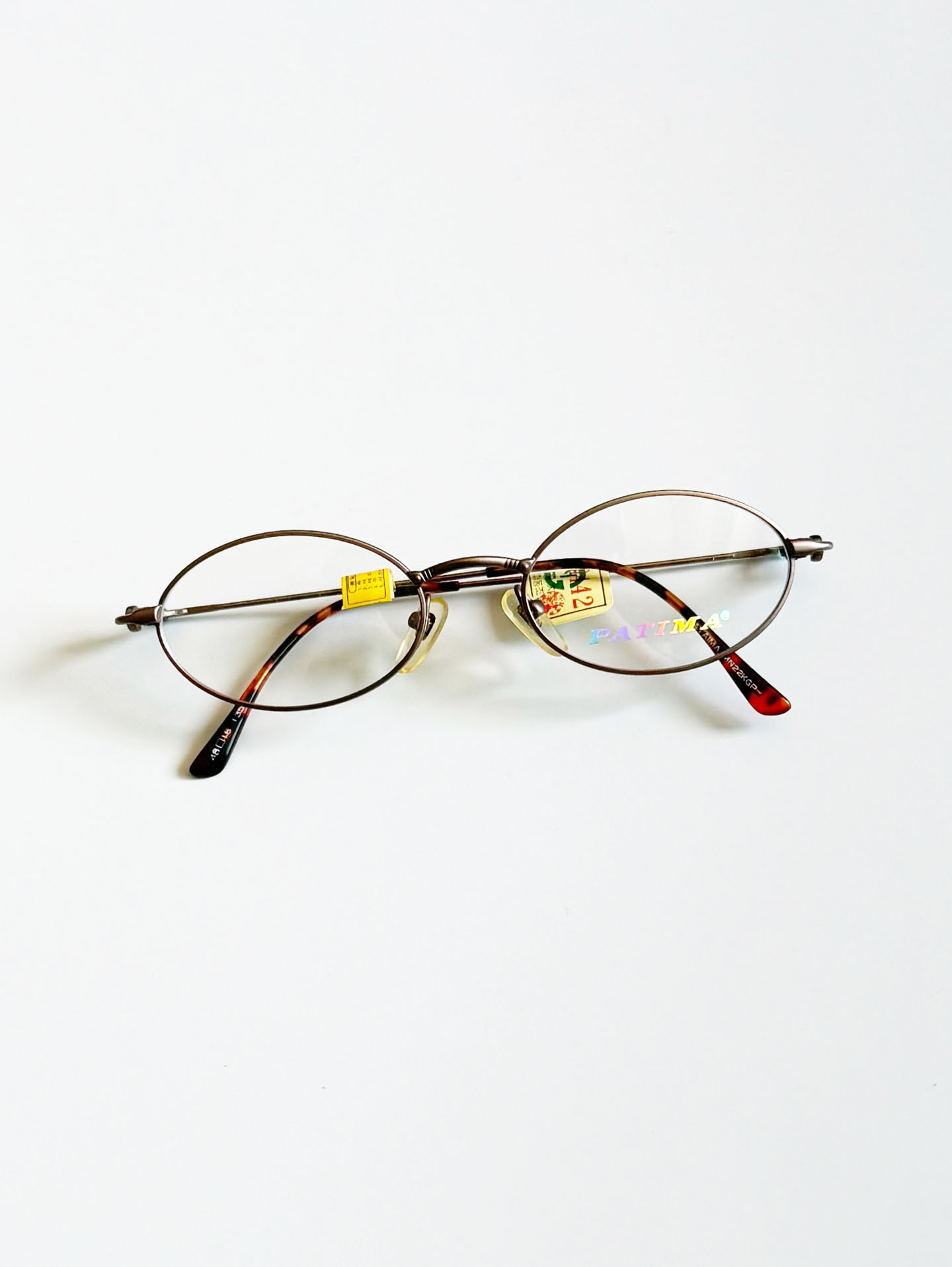 90's PATIMA Slim Oval Metal Frame Glasses
