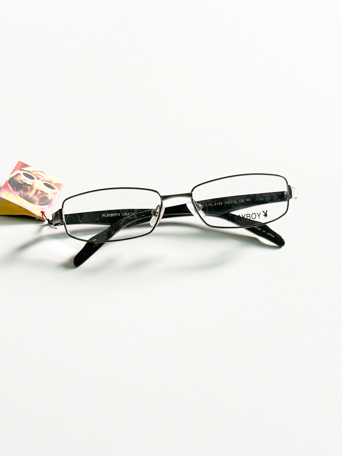 PLAYBOY Slim Square Gunmetal Combination Frame Glasses