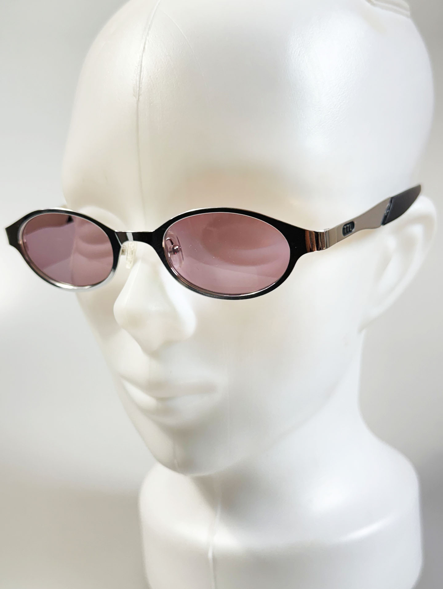PAVAROTTI Silver Oval Metal Sunglasses