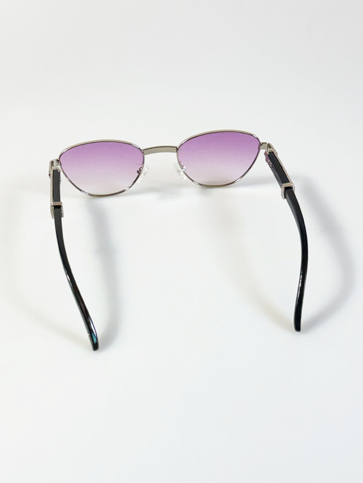 Silver Slim Oval Metal Frame Tint Sunglasses