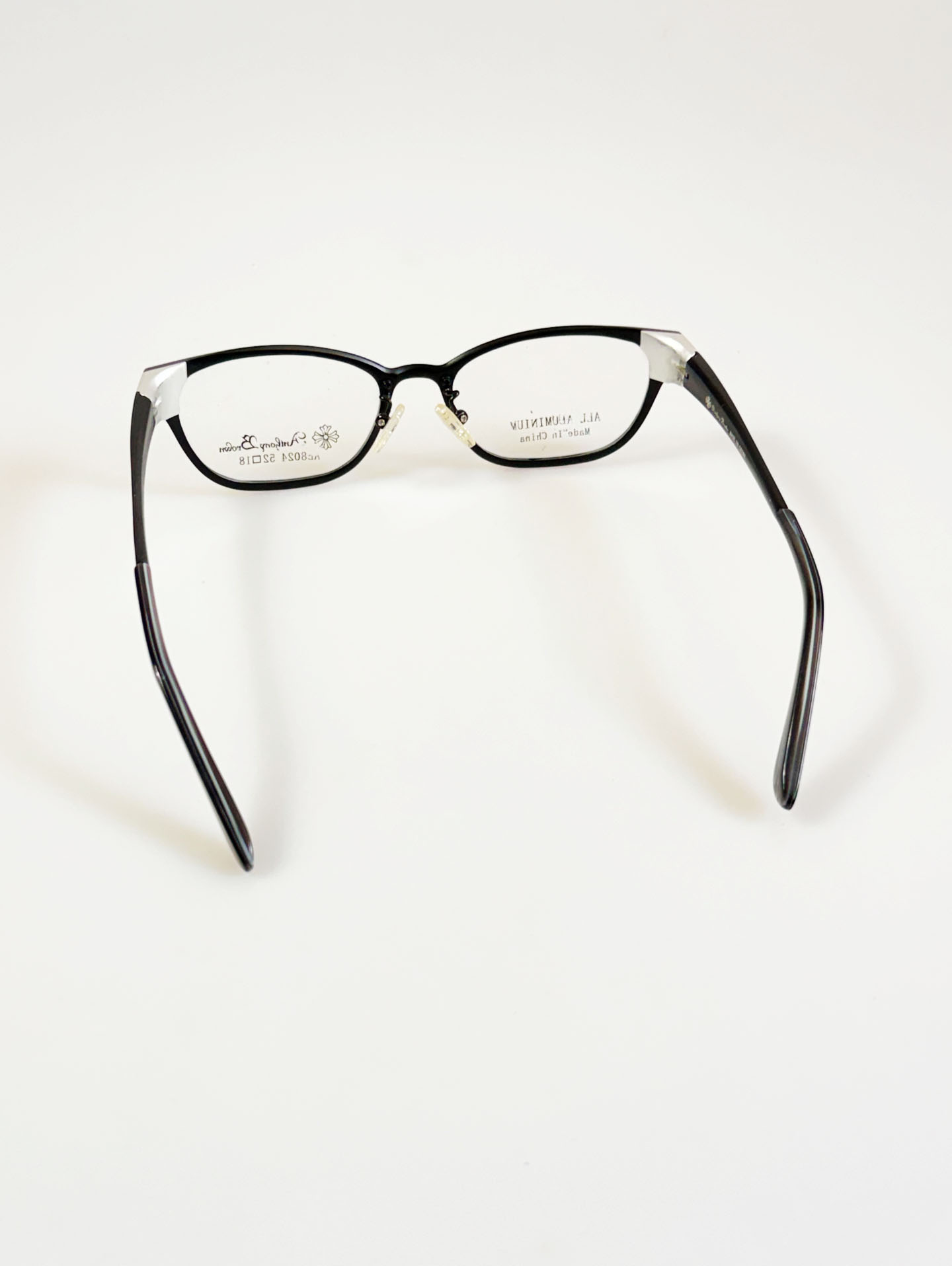 Anthony Brown Black Square Aluminum Frame Glasses