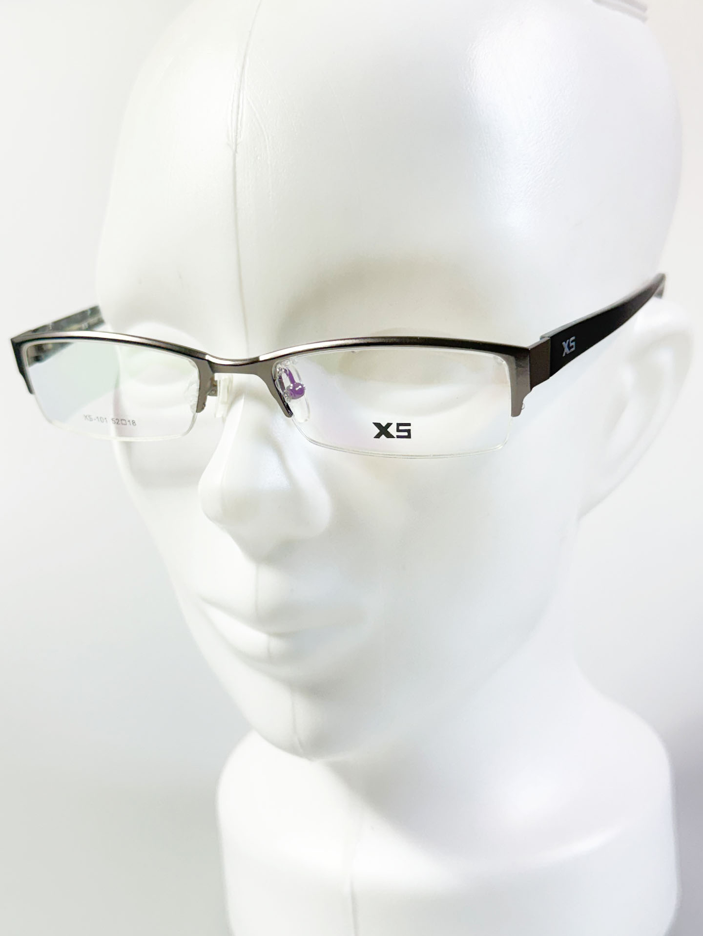 90’s X5 Slim Square Half-Rim Metal Glasses