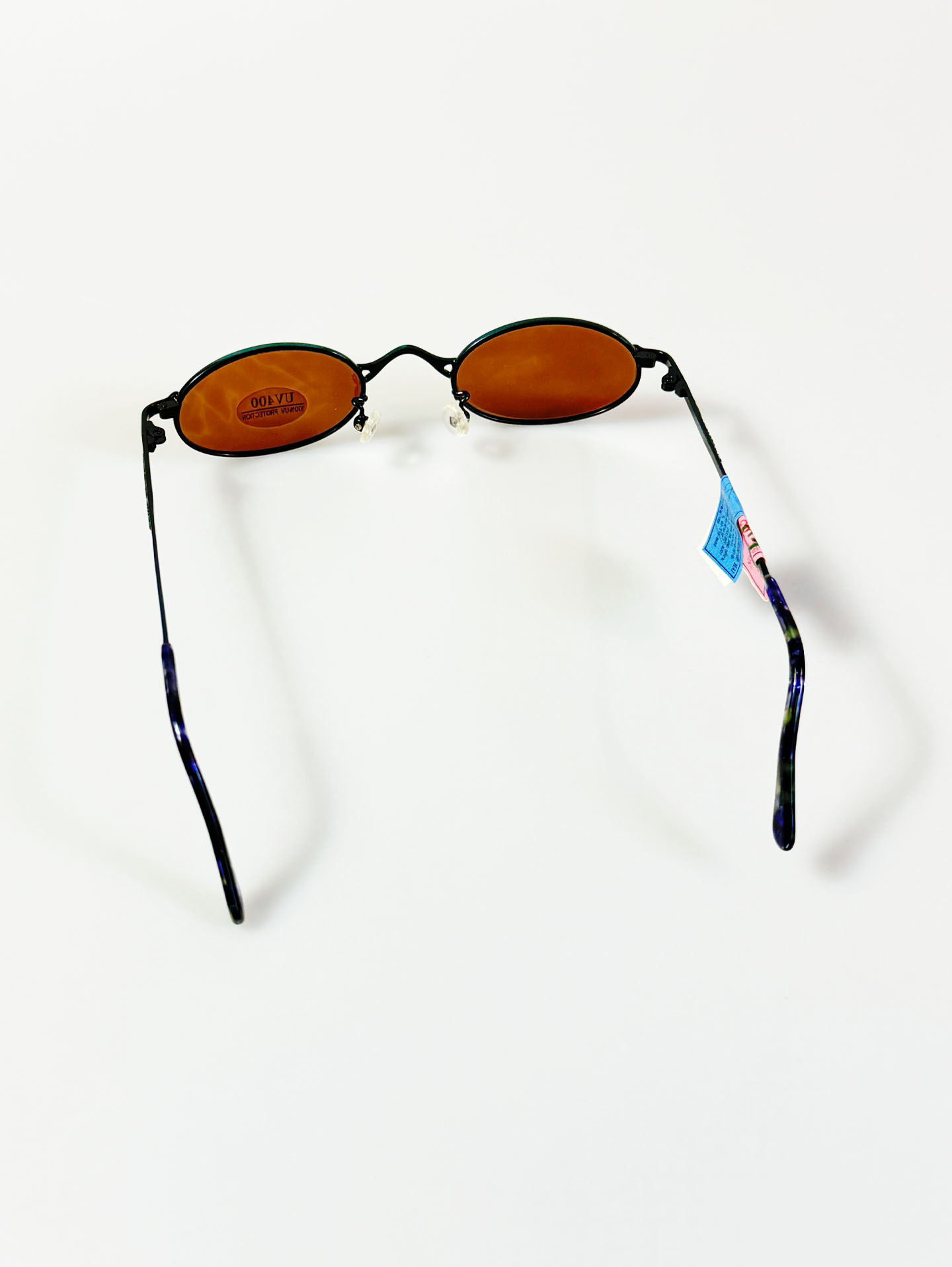 90's Christian Kevin Slim Oval Deep Blue Metal Frame Sunglasses