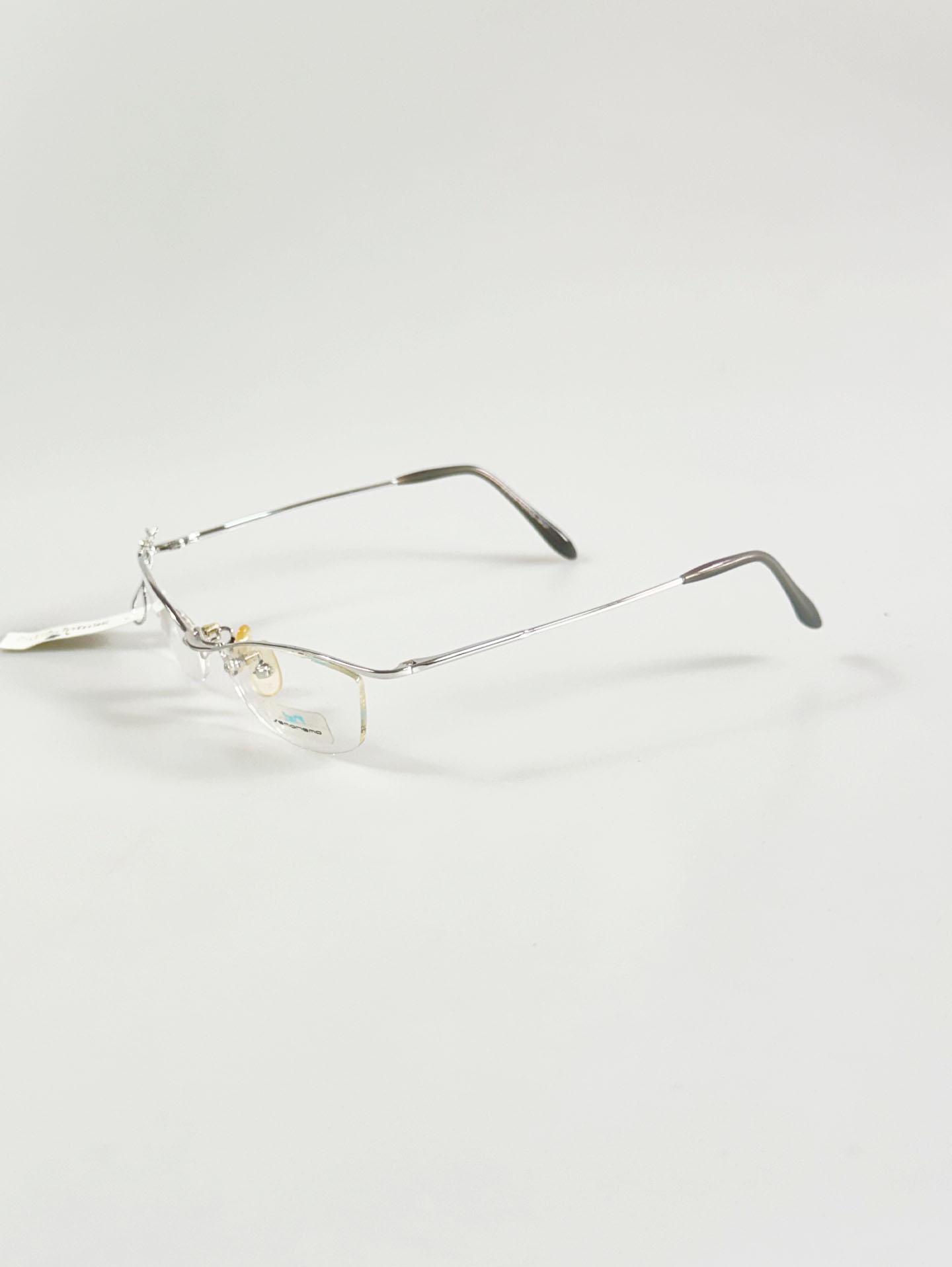 SEMONEMO Silver Oval Half-Rim Metal Frame Glasses
