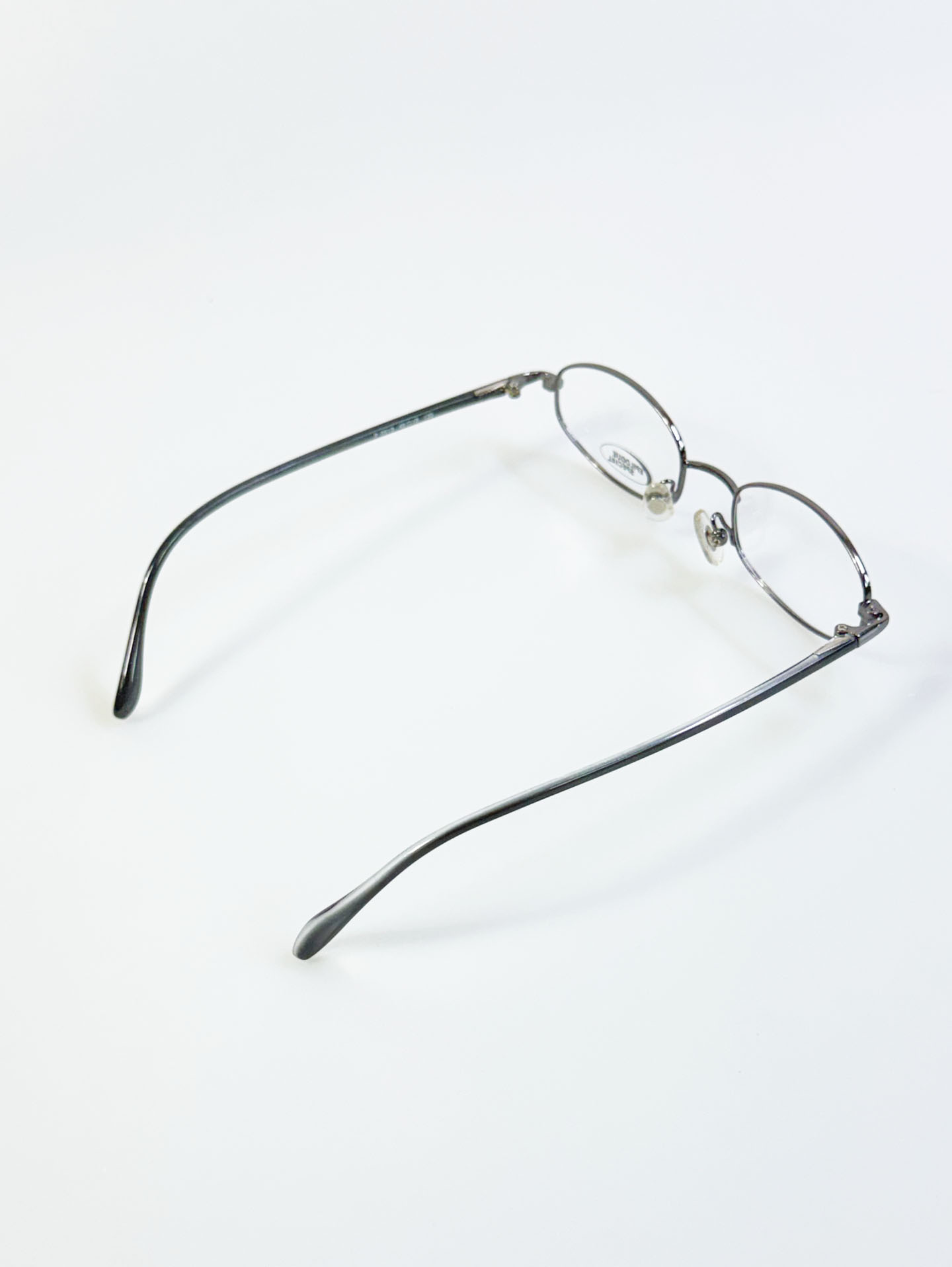EPILOGUE Gunmetal Slim Oval Metal Glasses