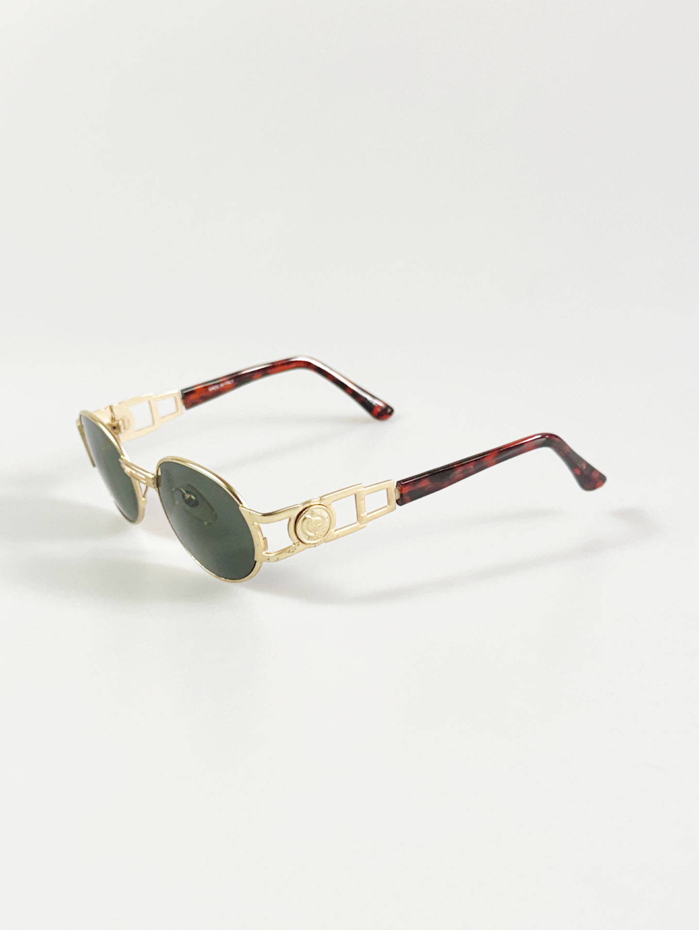 90's JOANNA Gold Slim Oval Metal Frame Sunglasses