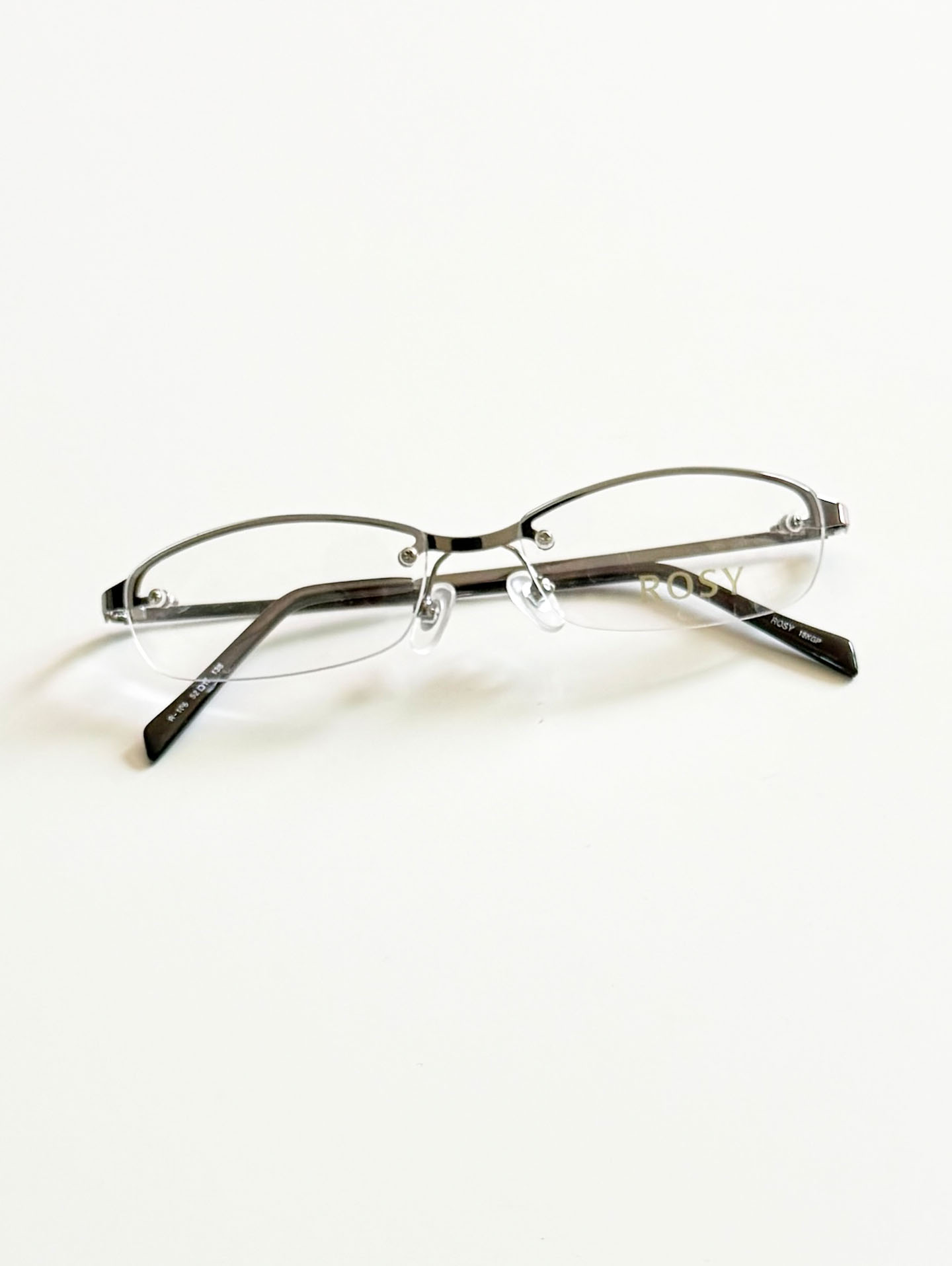 ROSY Dark Silver Square Rimless Metal Glasses