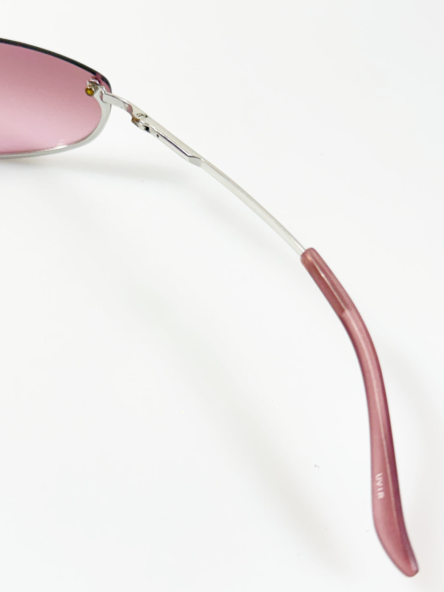 UVIR Half-Moon Rimless Metal Tint Sunglasses