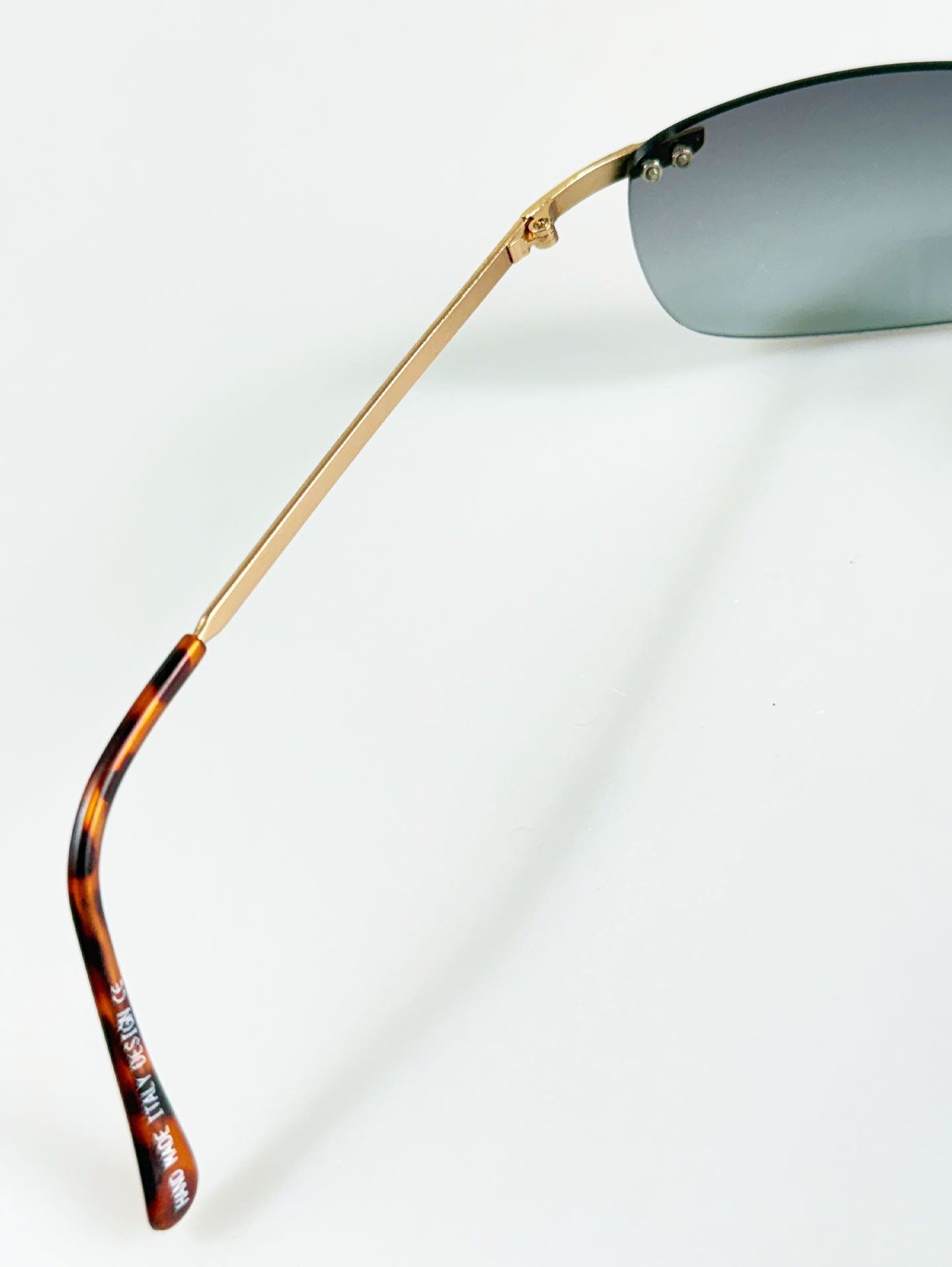 Gold Rimless Square Metal Sunglasses