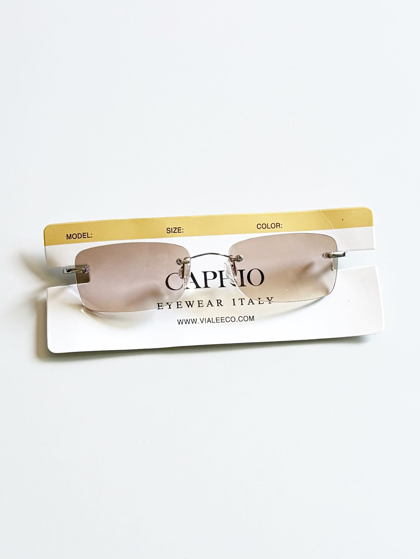 CAPRIO Rimless Square Metal Tinted Sunglasses