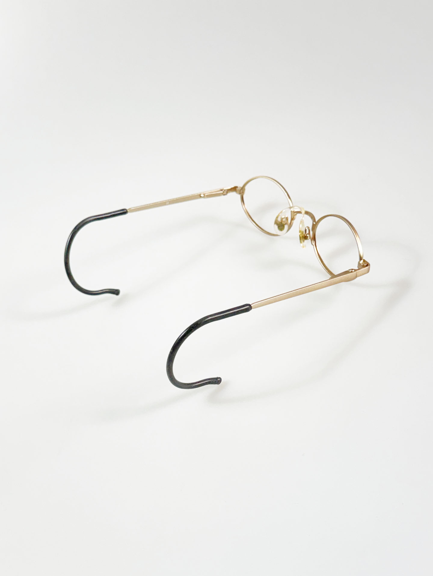 90's SJ SIDNEY Gold Metal & Tortoiseshell Oval Frame Glasses